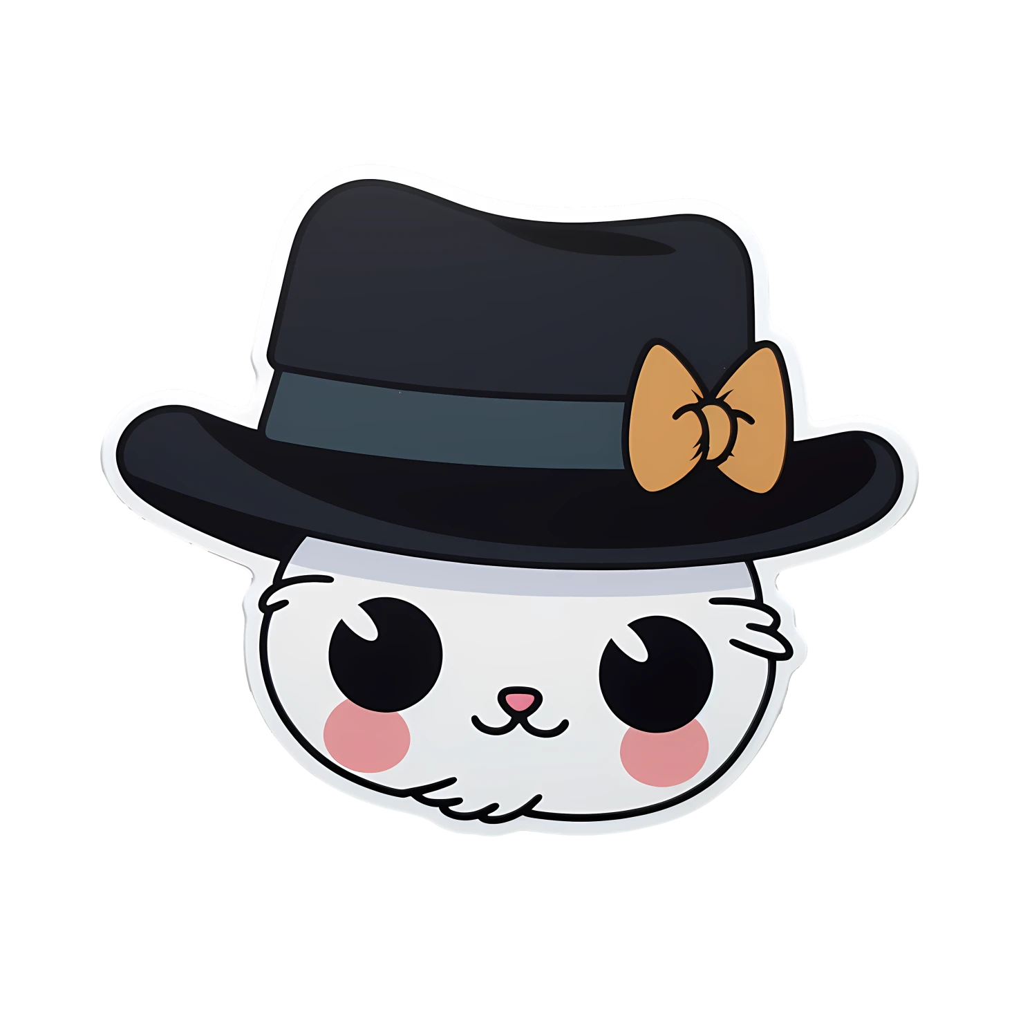 Kawaii cats in hat sticker isolated on transparent background #27538