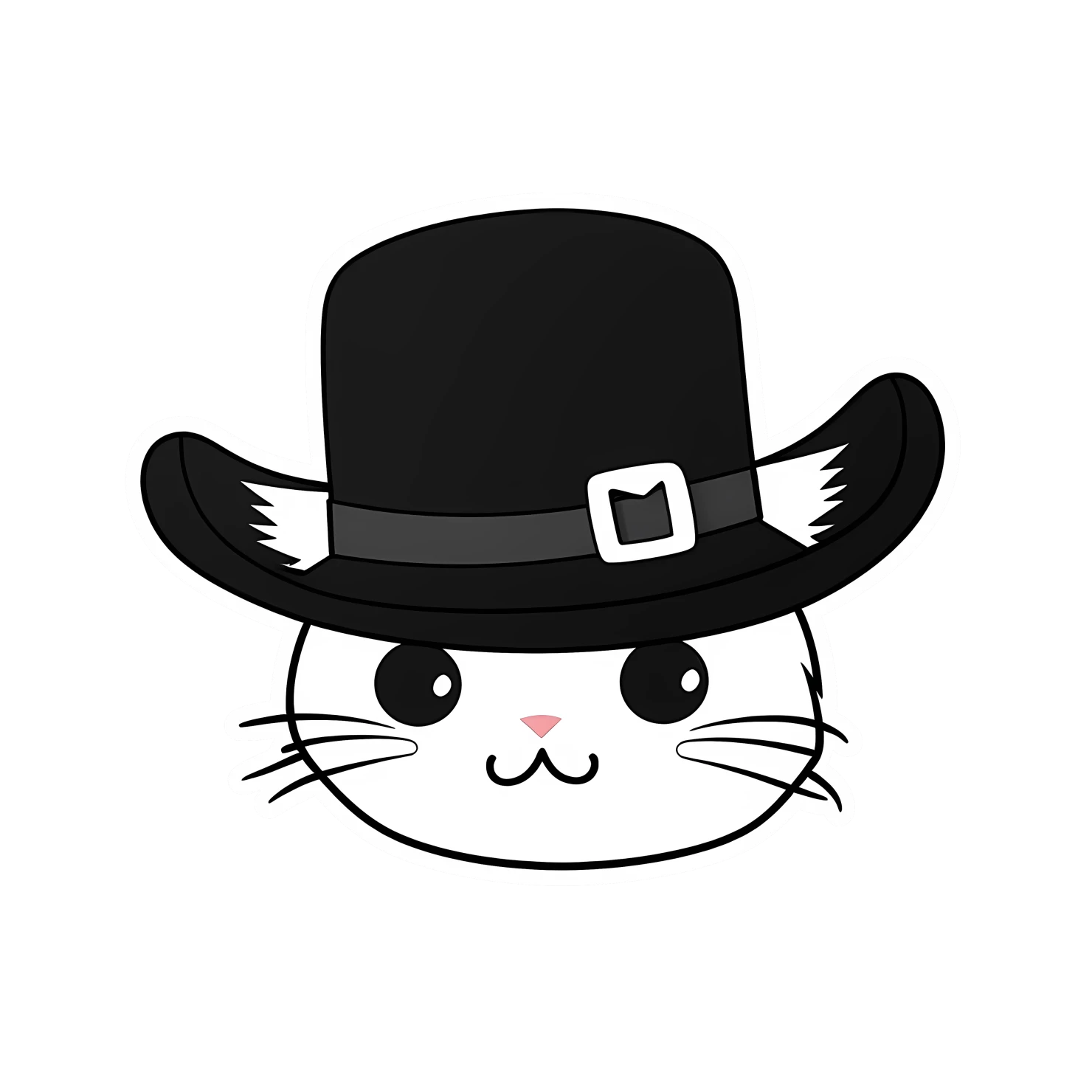 Kawaii cats in hat sticker isolated on transparent background #27539
