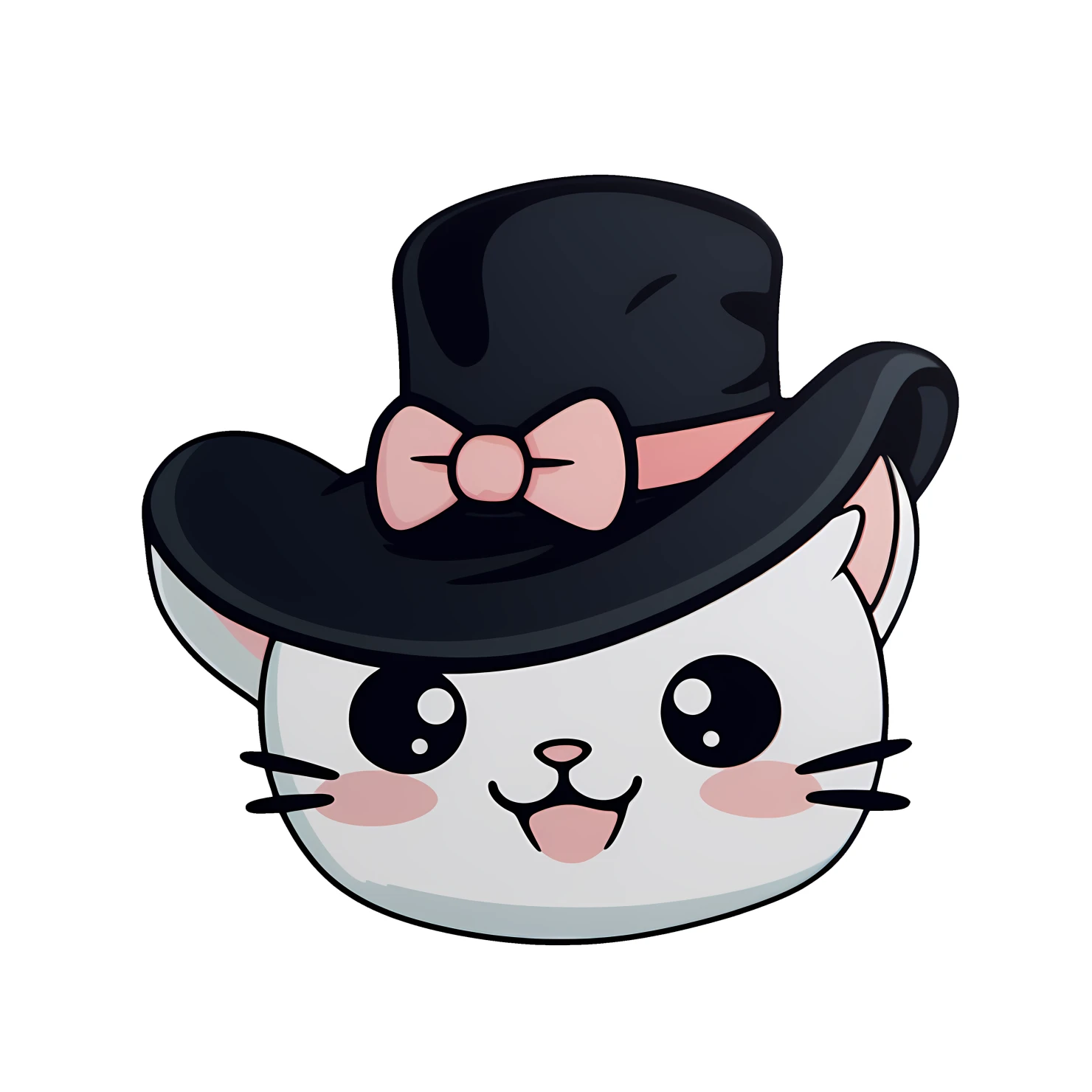 Kawaii cats in hat sticker isolated on transparent background #27540