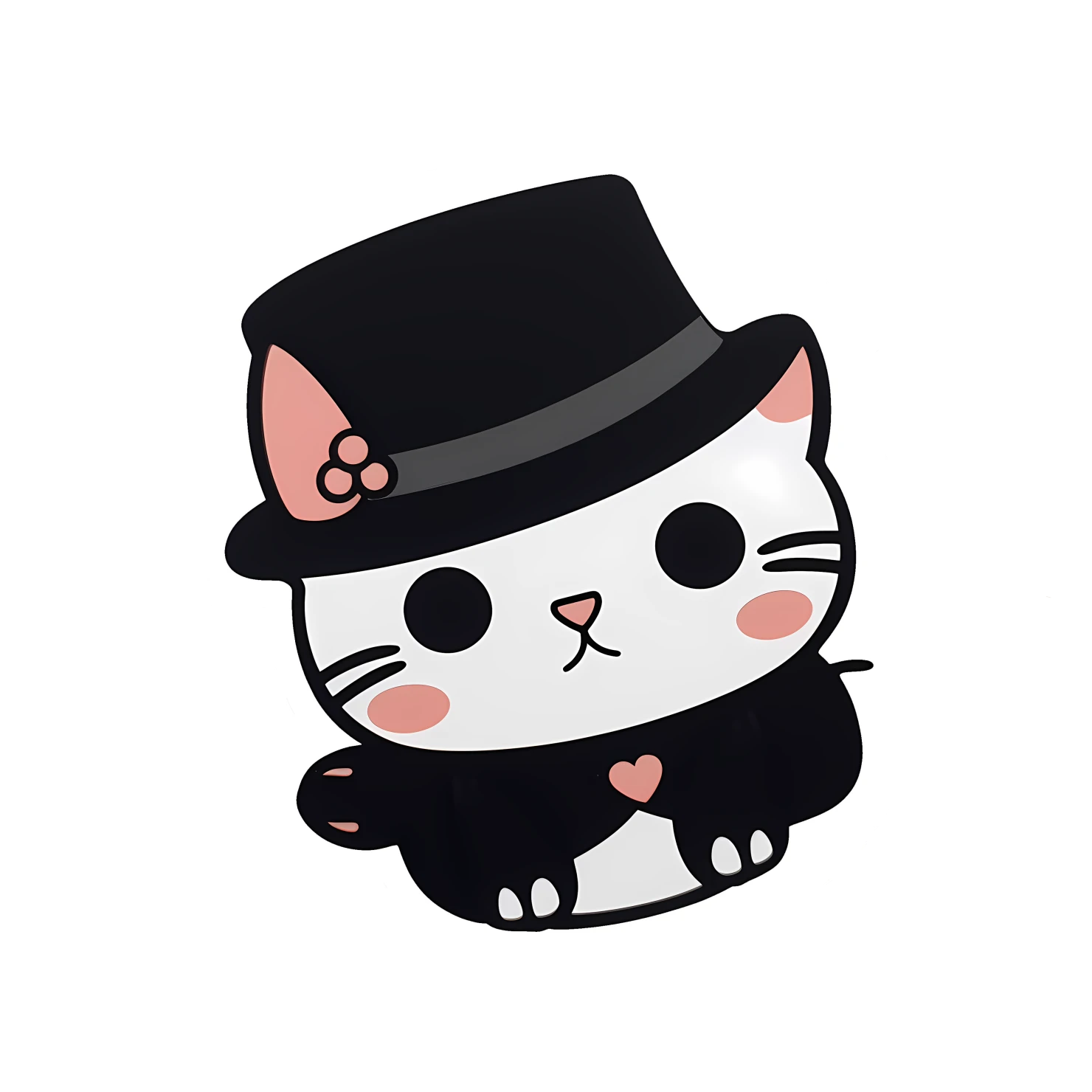 Kawaii cats in hat sticker isolated on transparent background #27544
