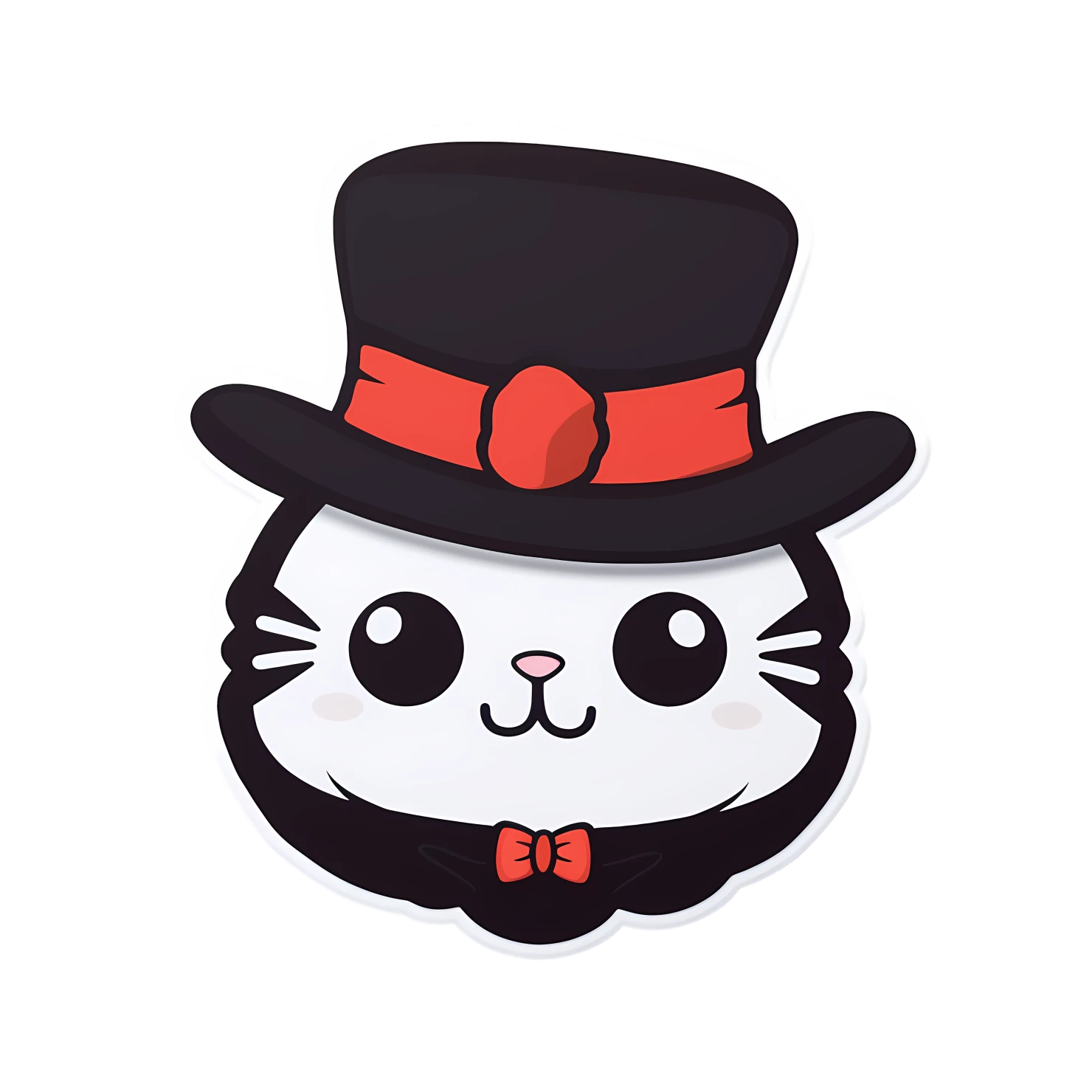 Kawaii cats in hat sticker isolated on transparent background #27548