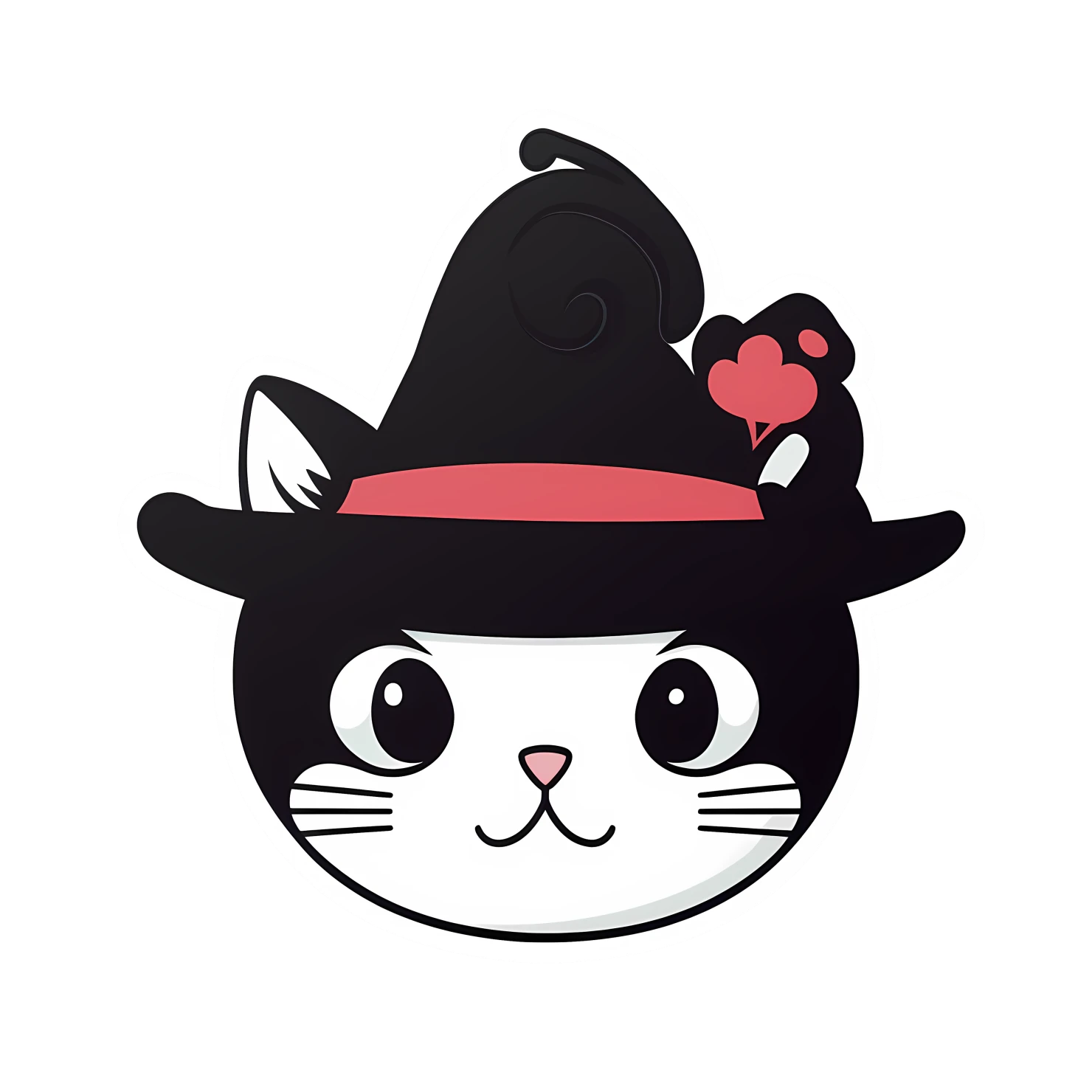 Kawaii cats in hat sticker isolated on transparent background #27550