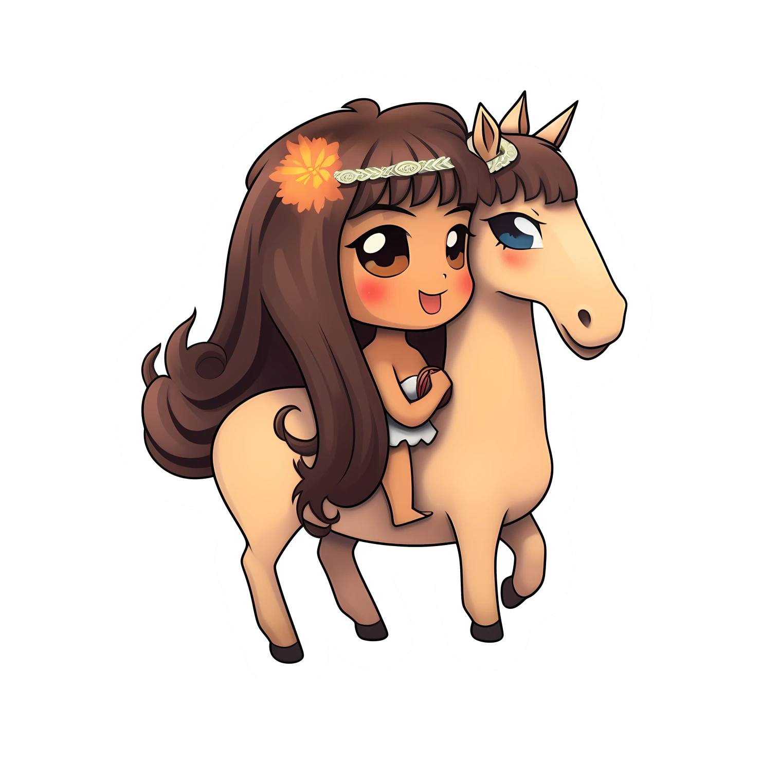 Kawaii centaur sticker isolated on transparent background #27563