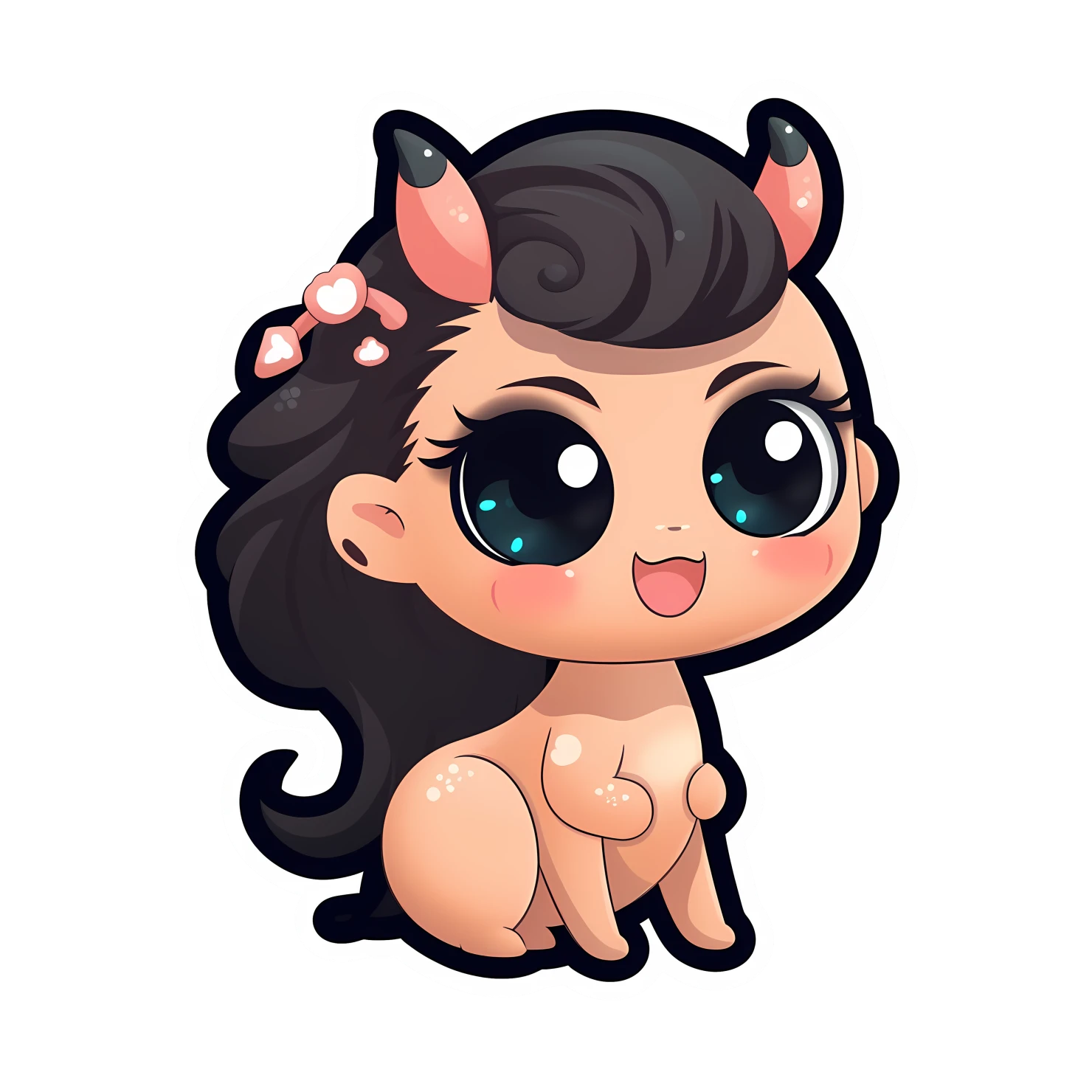 Kawaii centaur sticker isolated on transparent background #27569