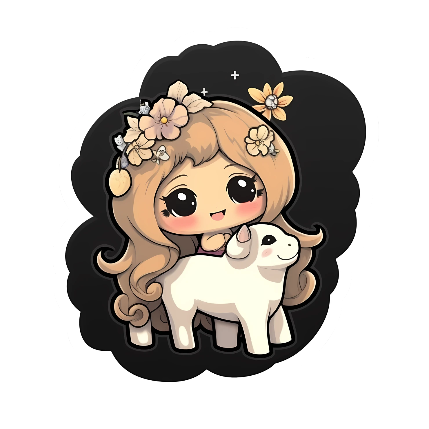 Kawaii centaur sticker isolated on transparent background #27572