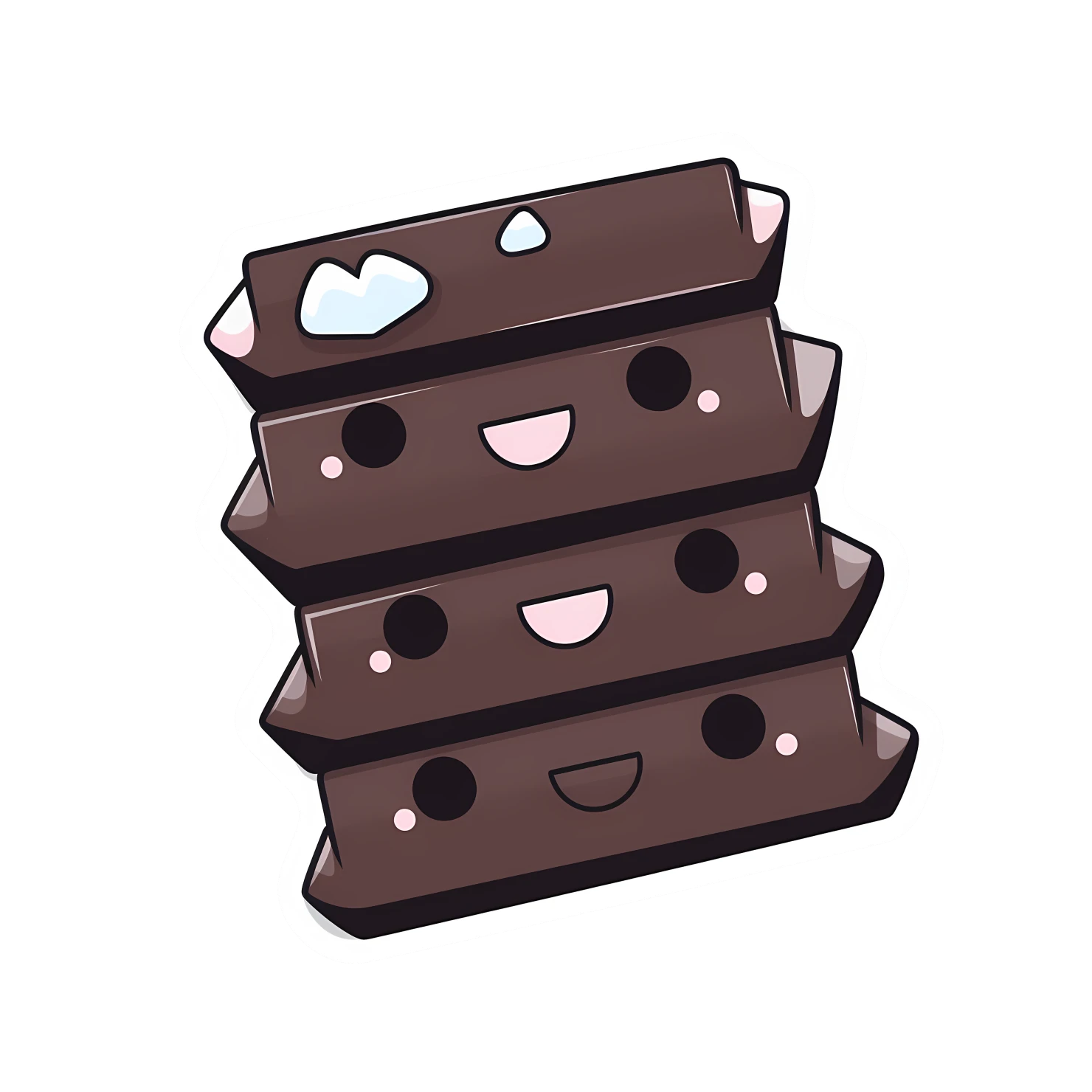 Kawaii chocolate bar sticker isolated on transparent background #27576