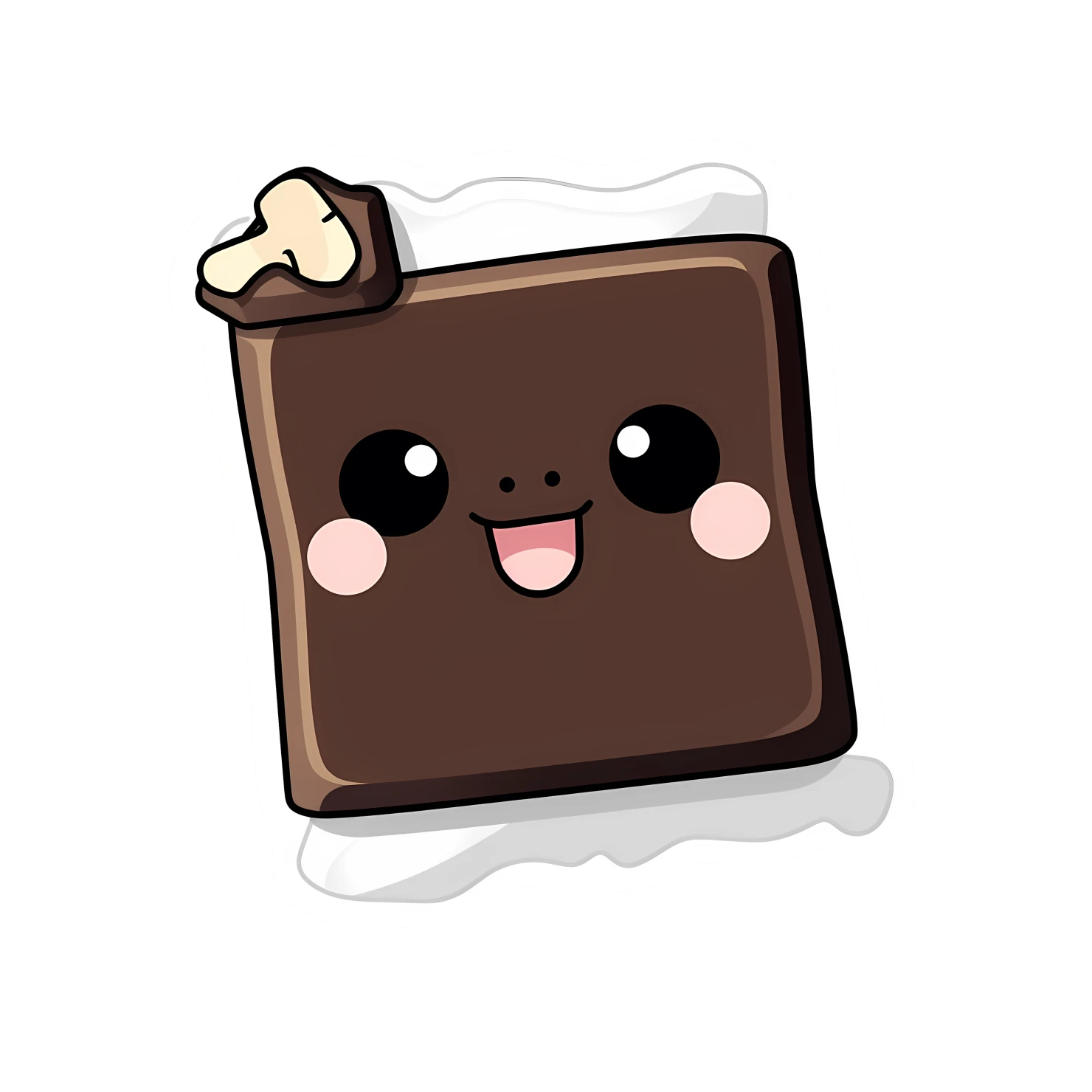 Kawaii chocolate bar sticker isolated on transparent background #27577