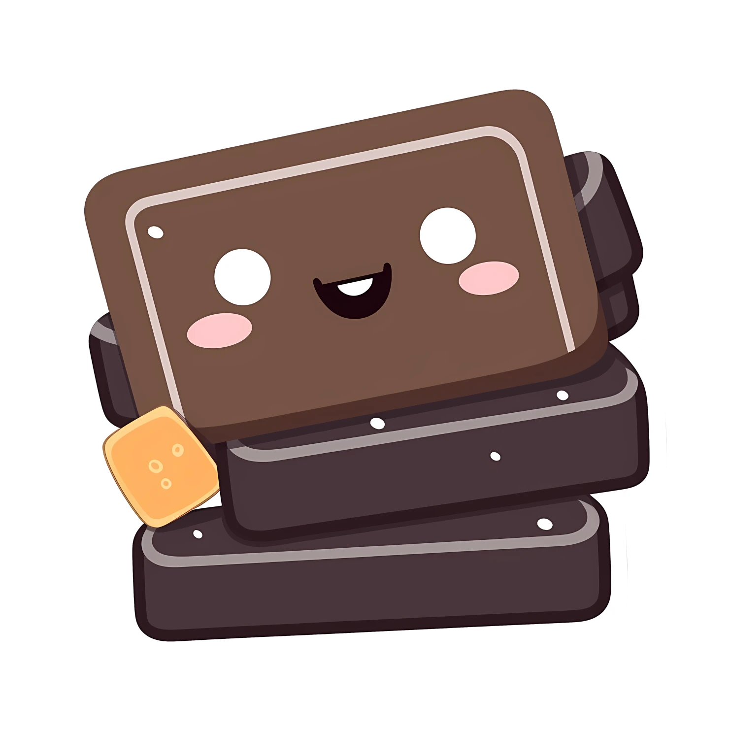 Kawaii chocolate bar sticker isolated on transparent background #27578