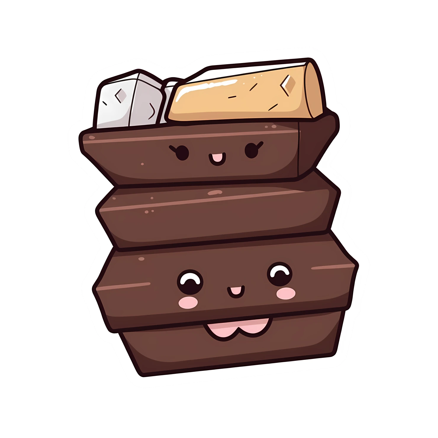 Kawaii chocolate bar sticker isolated on transparent background #27579