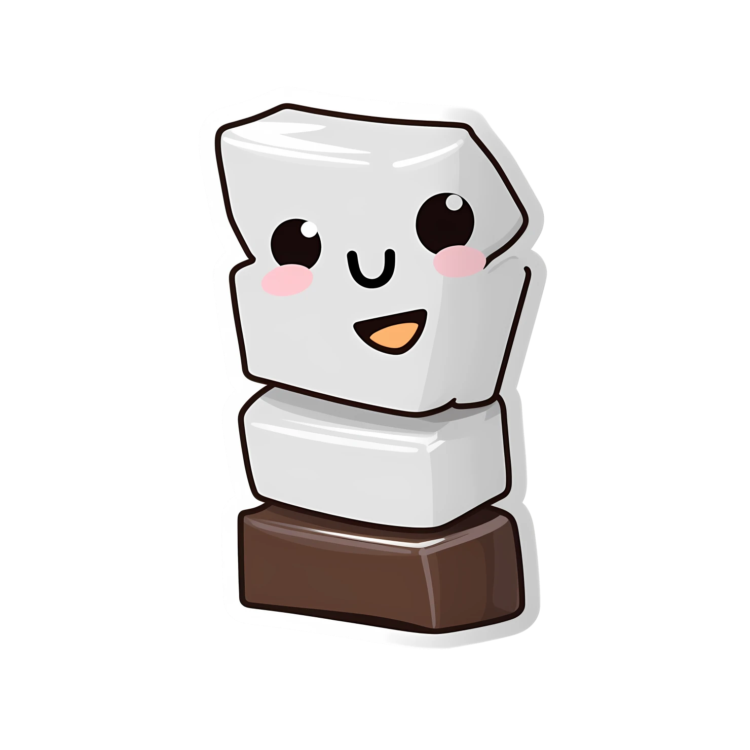 Kawaii chocolate bar sticker isolated on transparent background #27580