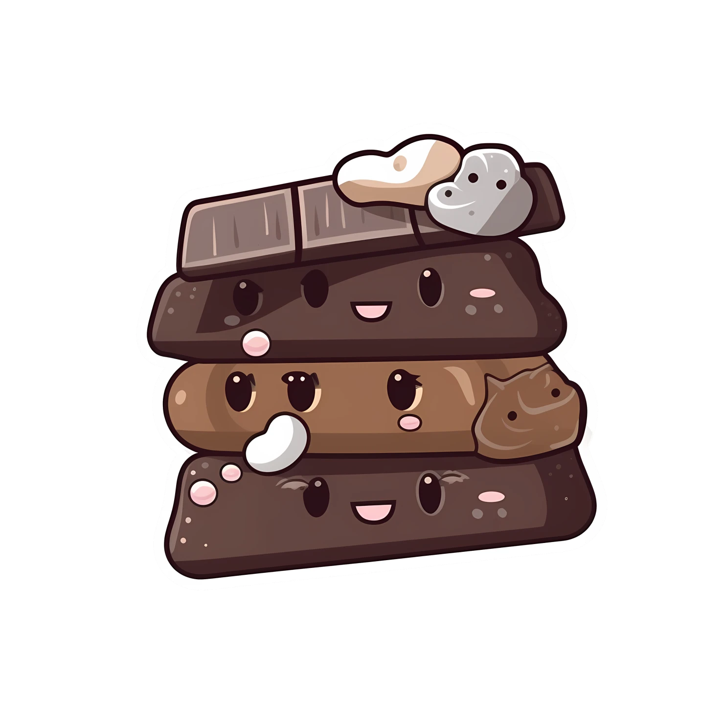 Kawaii chocolate bar sticker isolated on transparent background #27582
