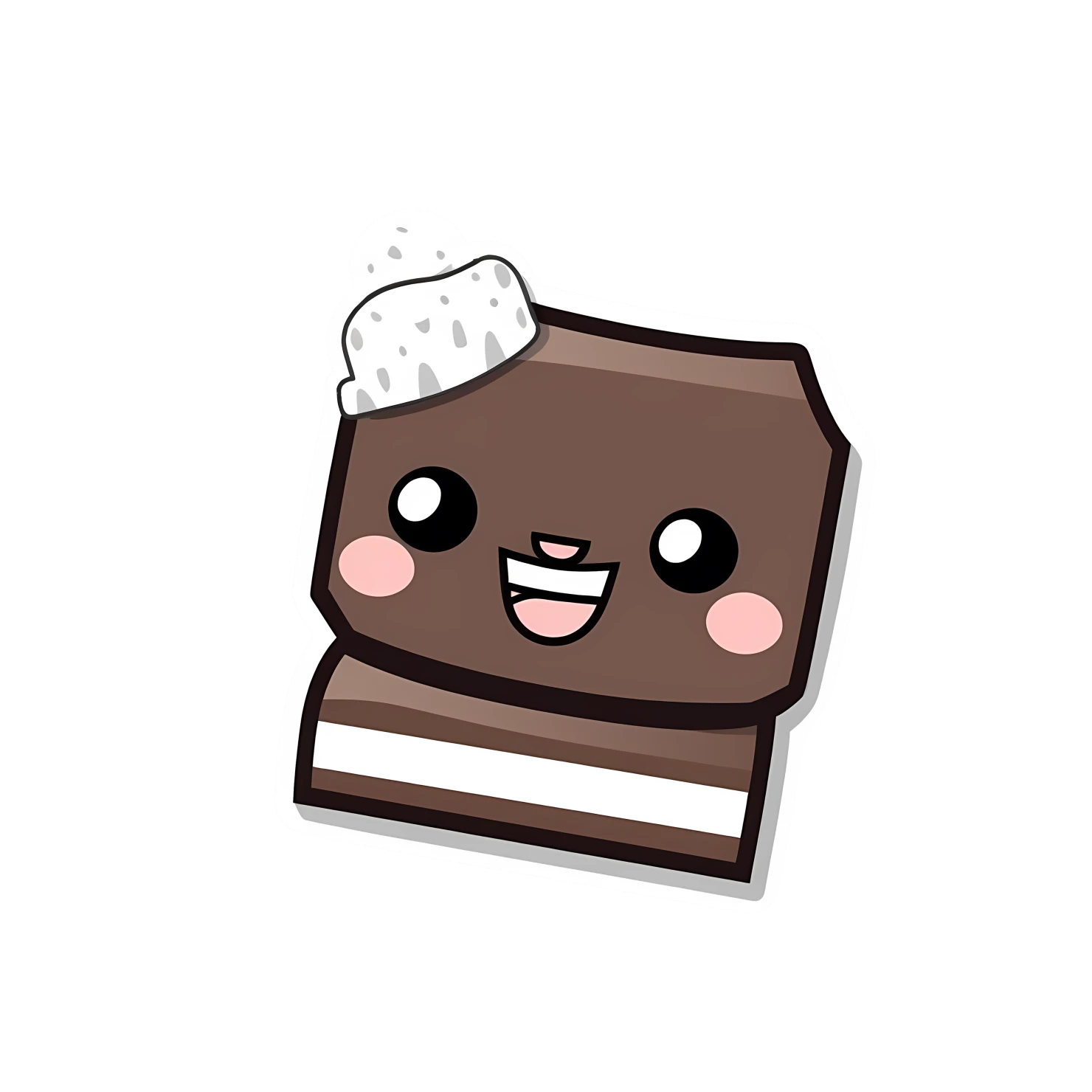 Kawaii chocolate bar sticker isolated on transparent background #27584