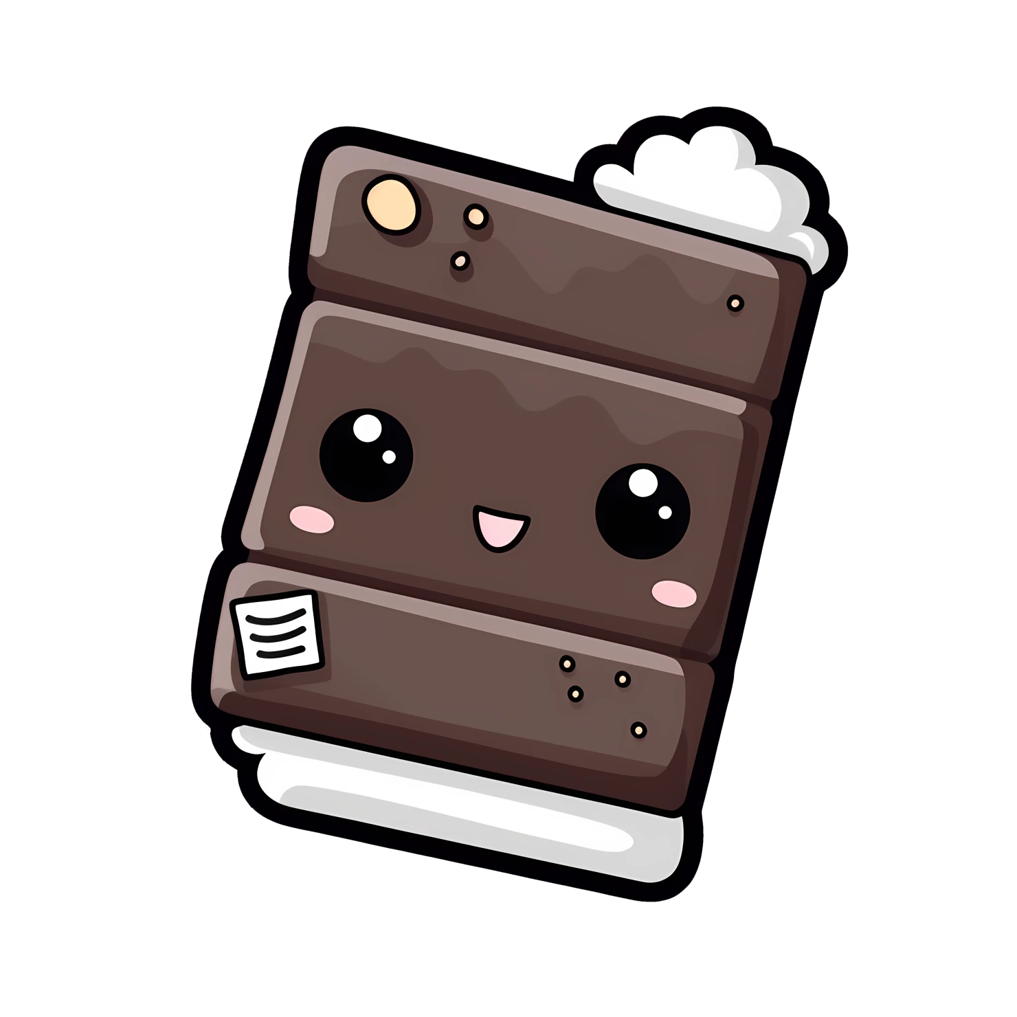 Kawaii chocolate bar sticker isolated on transparent background #27586
