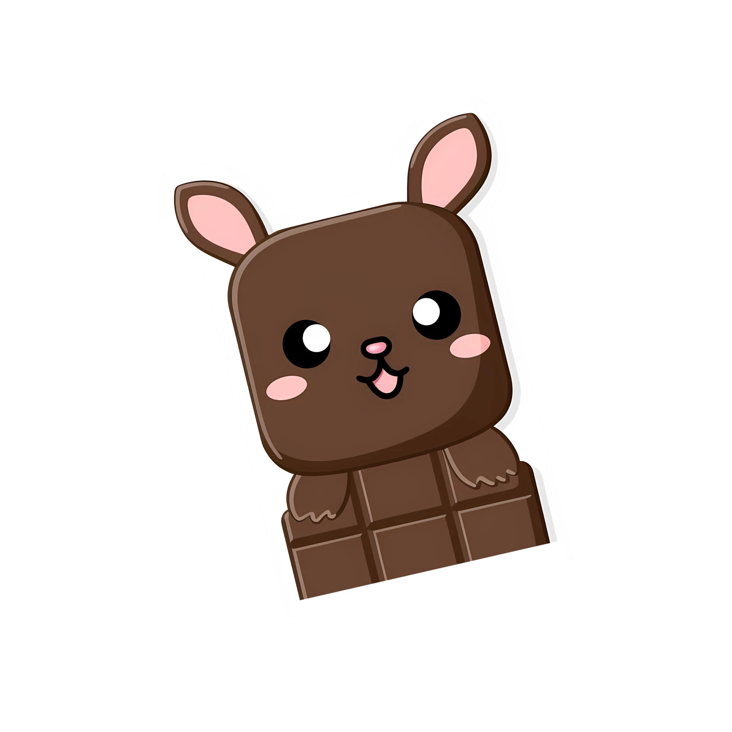 Kawaii chocolate bar sticker isolated on transparent background #27587