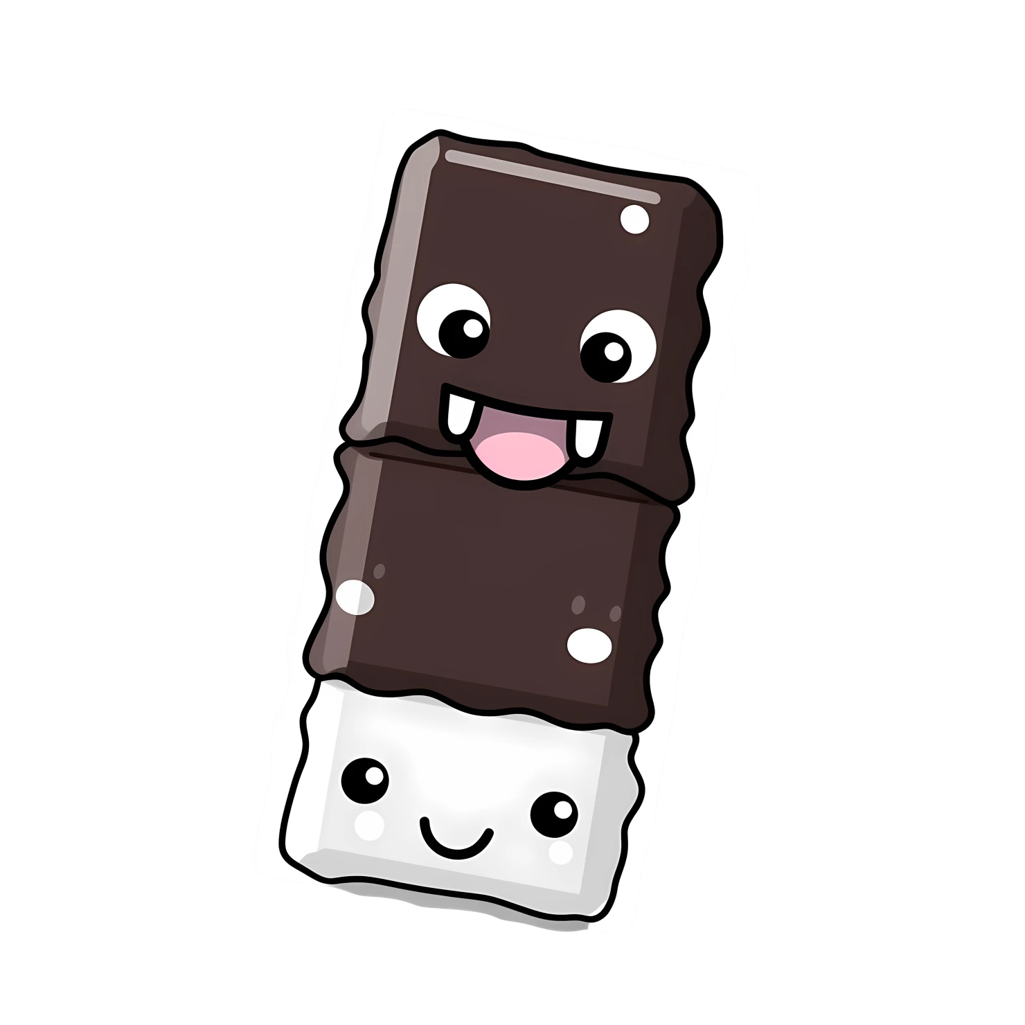 Kawaii chocolate bar sticker isolated on transparent background #27588