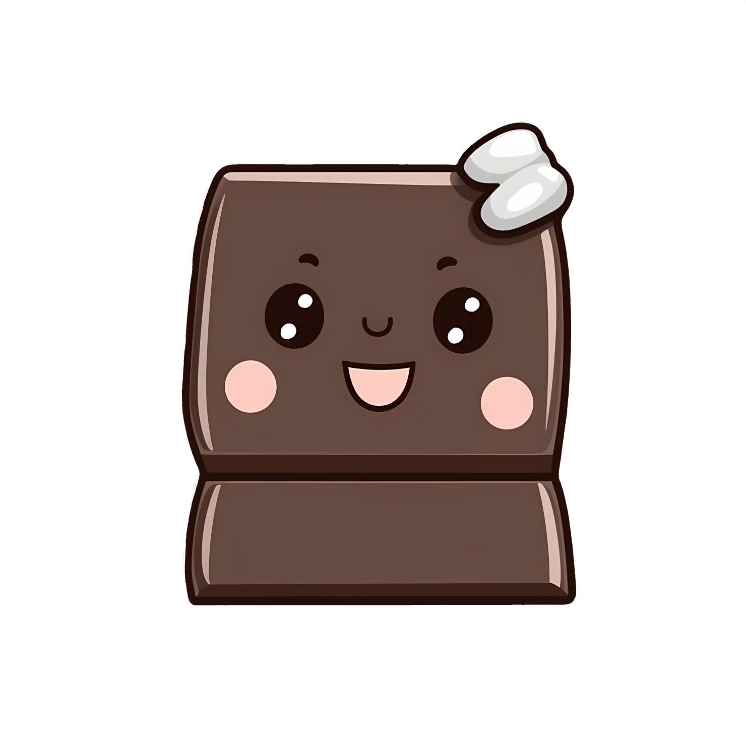 Kawaii chocolate bar sticker isolated on transparent background #27589