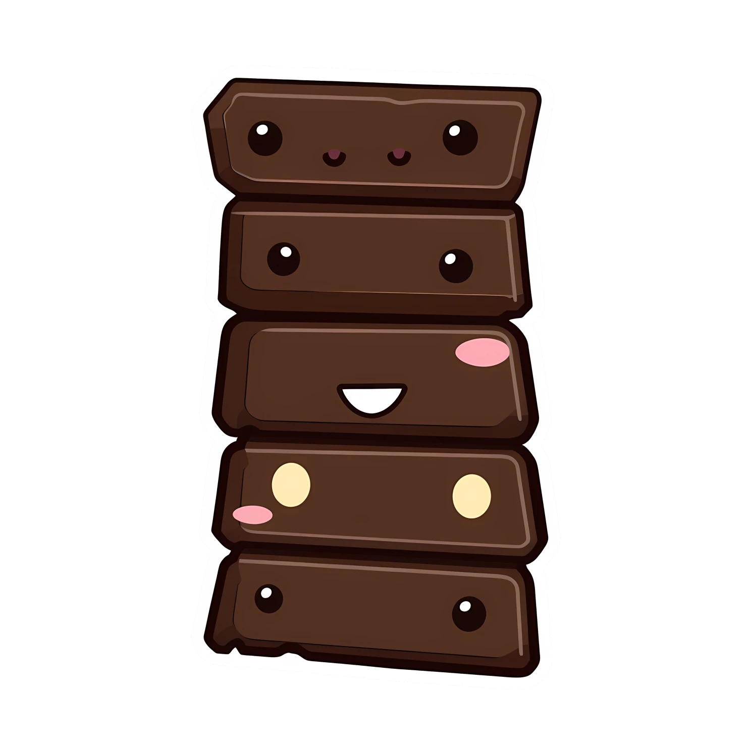 Kawaii chocolate bar sticker isolated on transparent background #27591