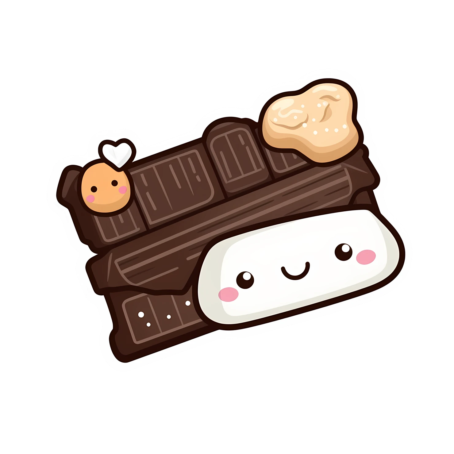Kawaii chocolate bar sticker isolated on transparent background #27592
