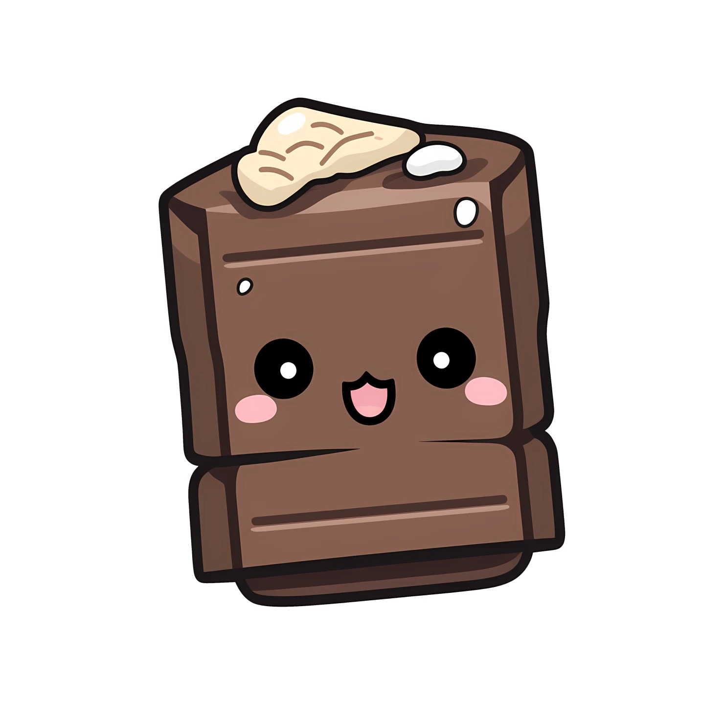 Kawaii chocolate bar sticker isolated on transparent background #27595