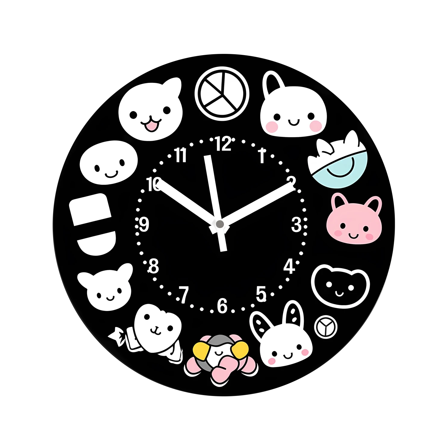 Kawaii clock sticker isolated on transparent background #27596