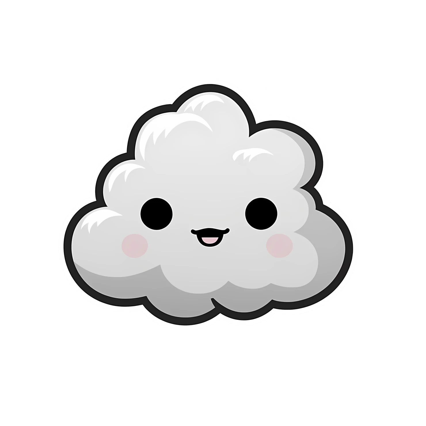 Kawaii cloud sticker isolated on transparent background #27599