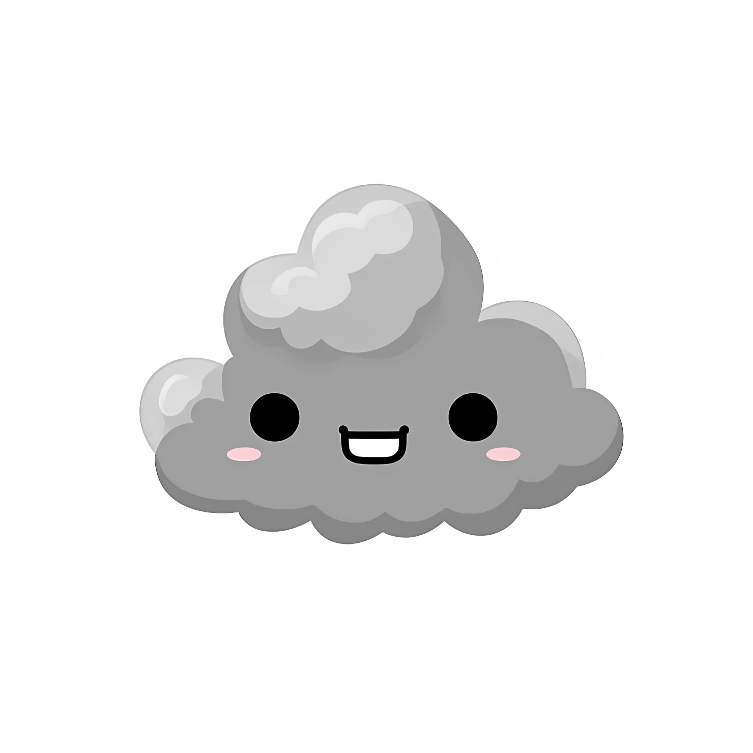 Kawaii cloud sticker isolated on transparent background #27601