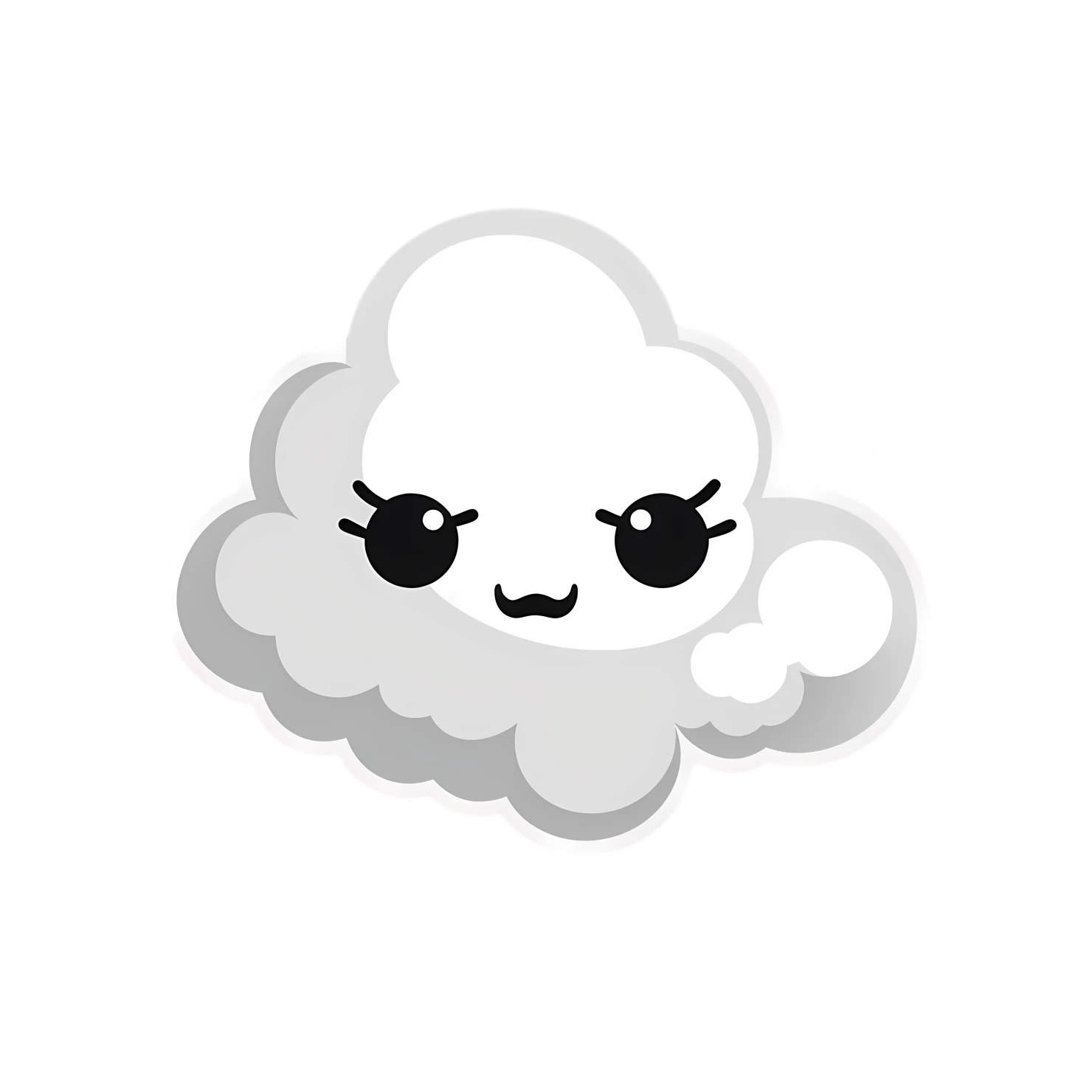 Kawaii cloud sticker isolated on transparent background #27602