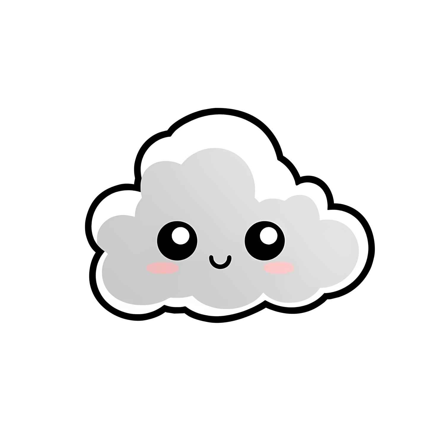 Kawaii cloud sticker isolated on transparent background #27604