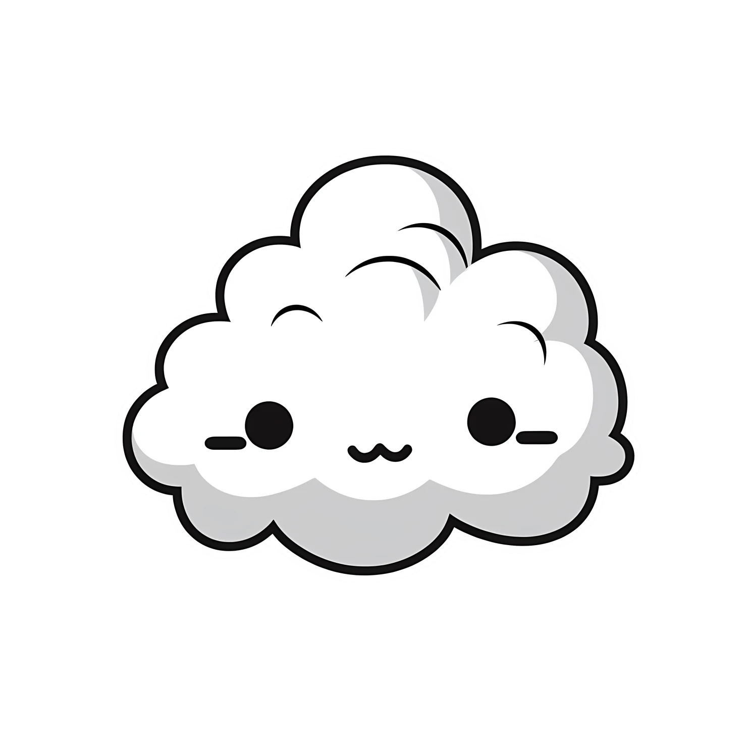 Kawaii cloud sticker isolated on transparent background #27606