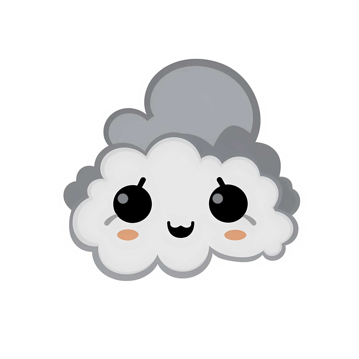 Kawaii cloud sticker isolated on transparent background #27607
