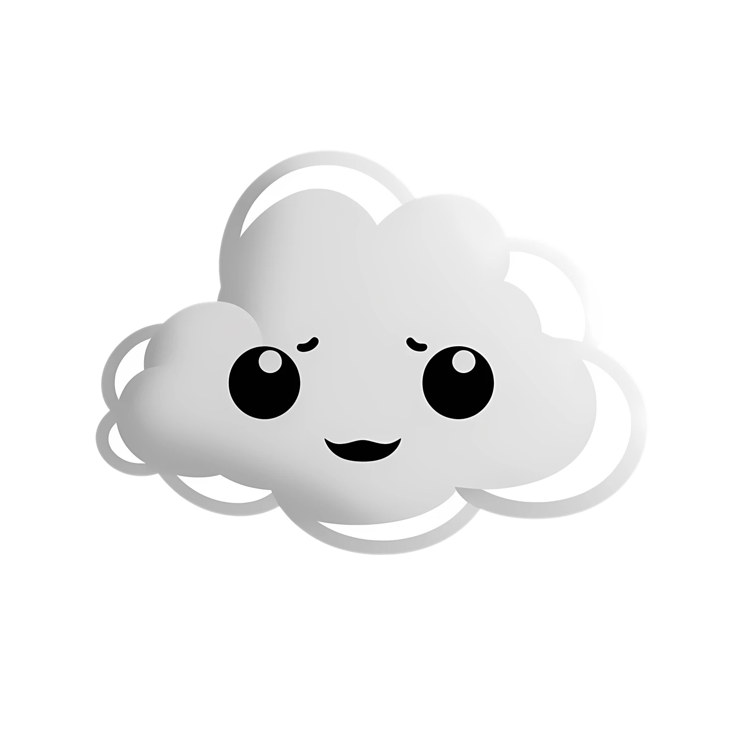 Kawaii cloud sticker isolated on transparent background #27608