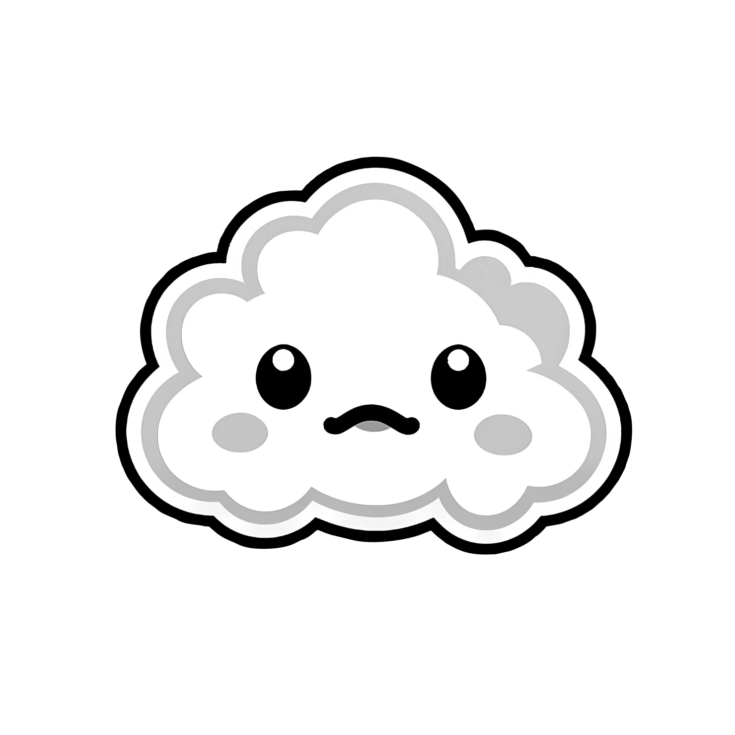 Kawaii cloud sticker isolated on transparent background #27609