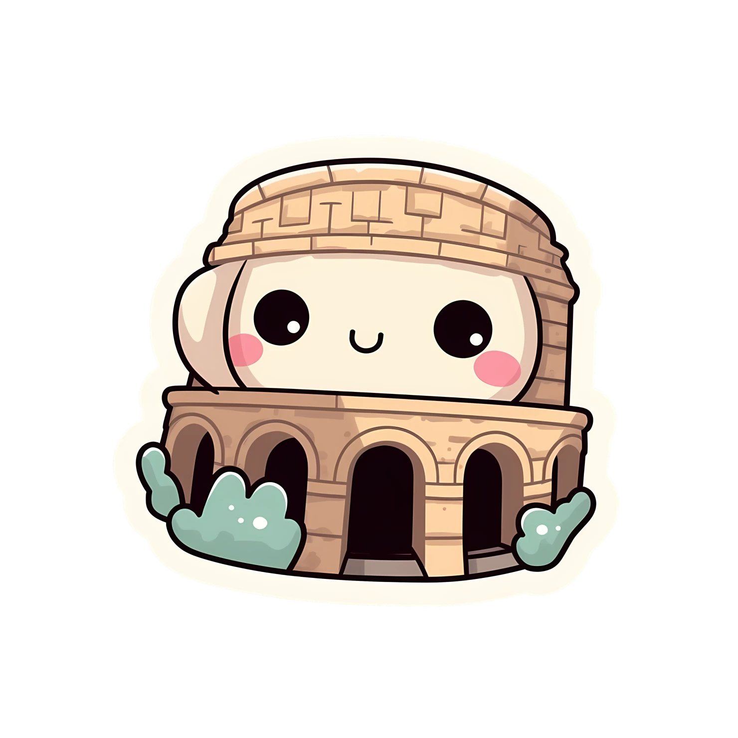 Kawaii colosseum sticker isolated on transparent background #27610