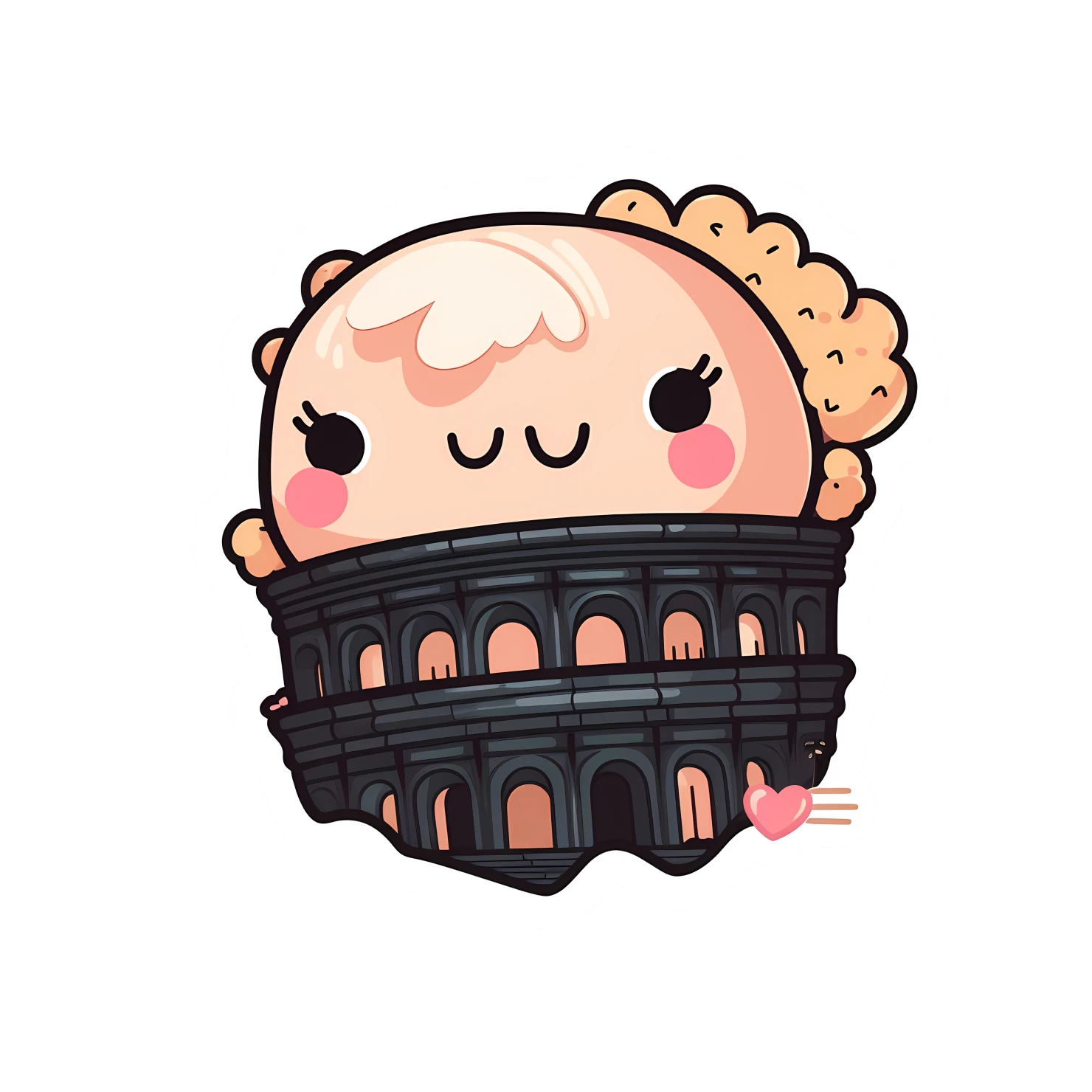 Kawaii colosseum sticker isolated on transparent background #27612