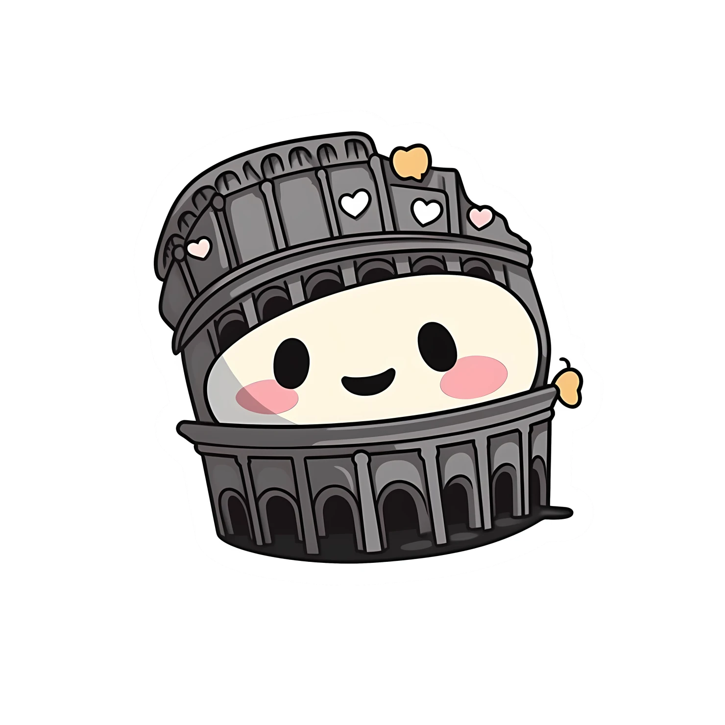 Kawaii colosseum sticker isolated on transparent background #27613