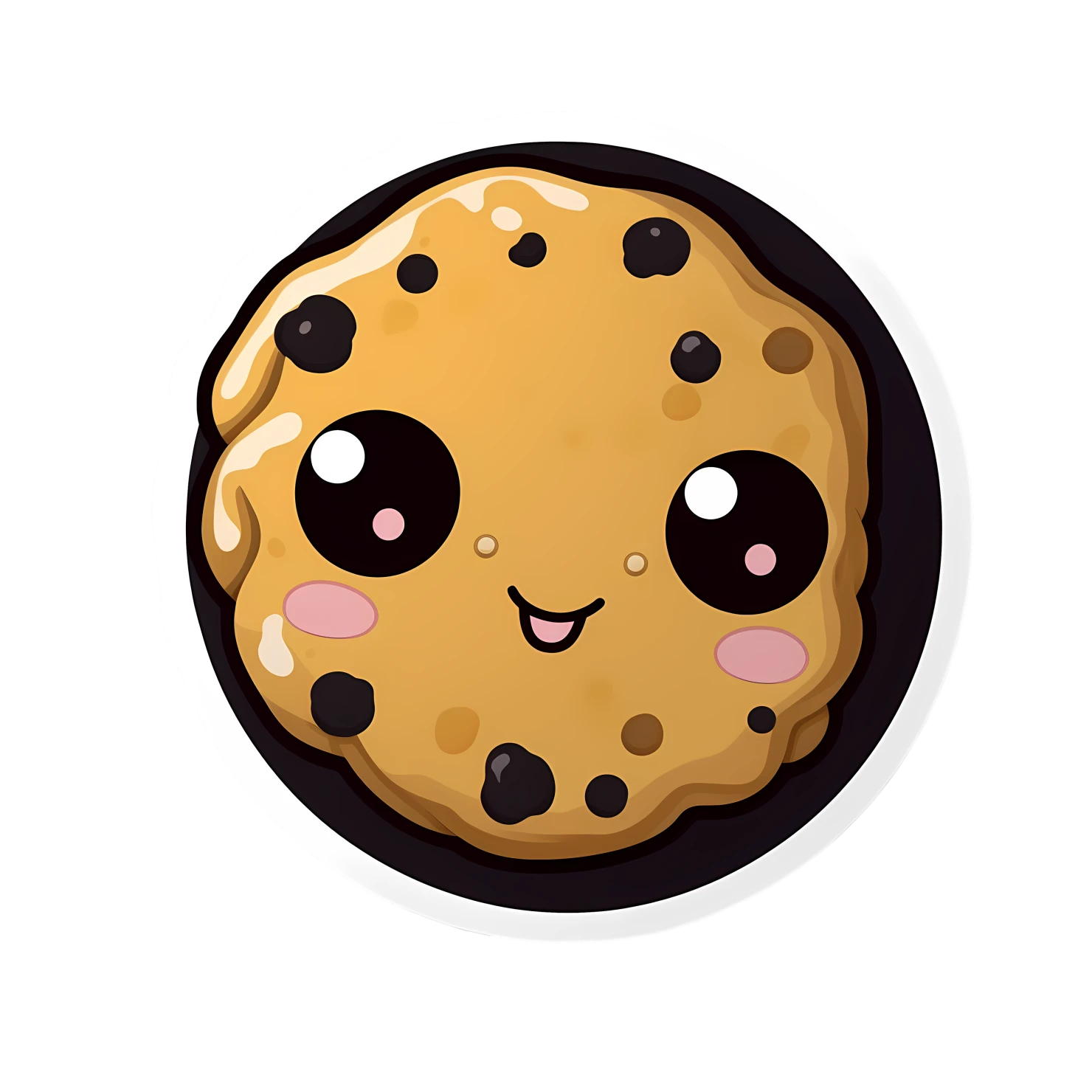 Kawaii cookie sticker isolated on transparent background #27621