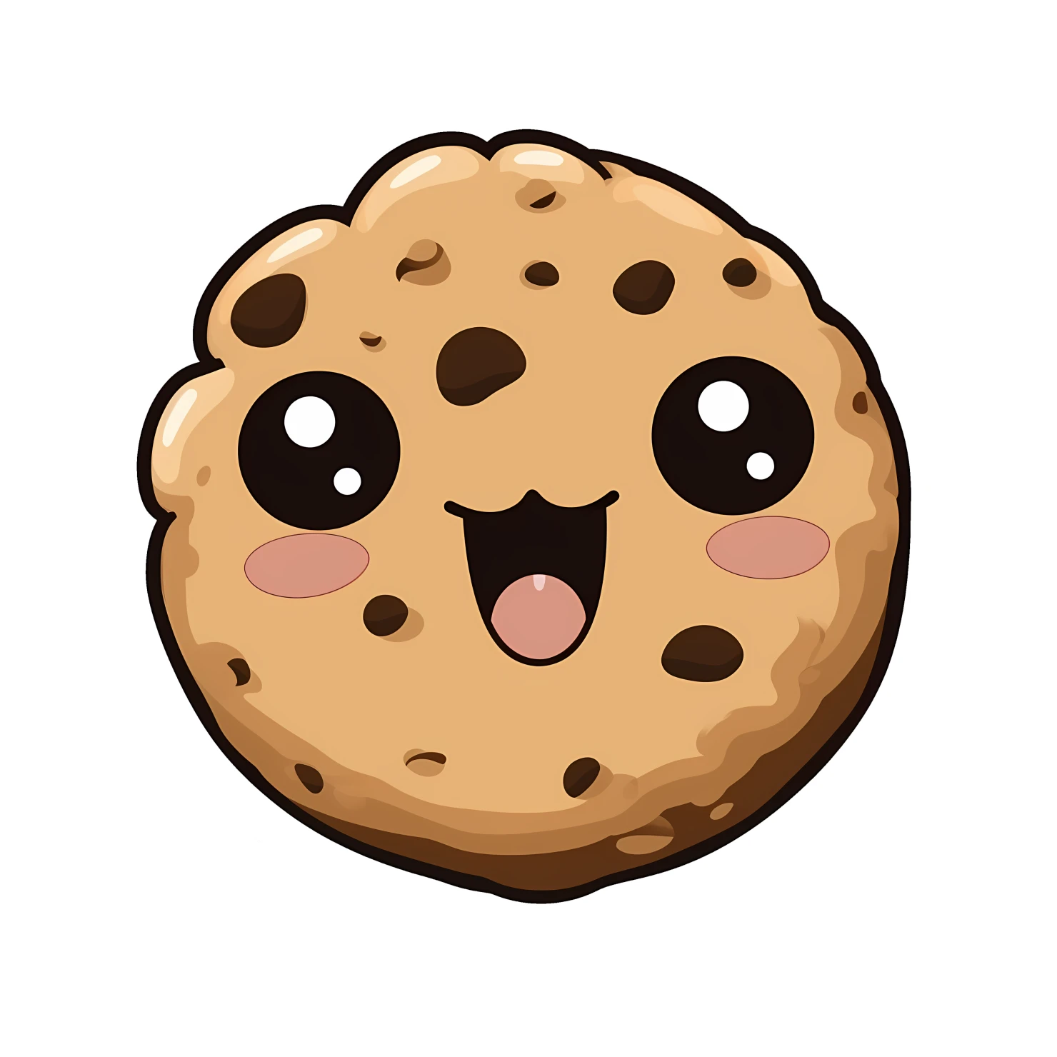 Kawaii cookie sticker isolated on transparent background #27623