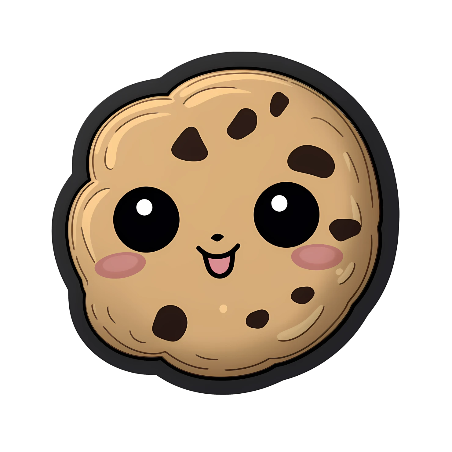 Kawaii cookie sticker isolated on transparent background #27626