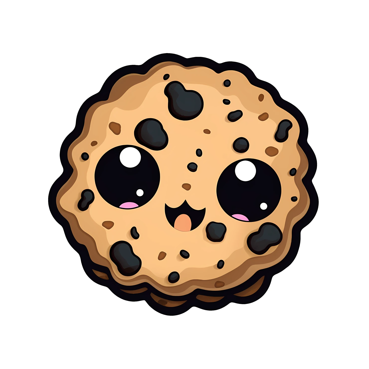 Kawaii cookie sticker isolated on transparent background #27632