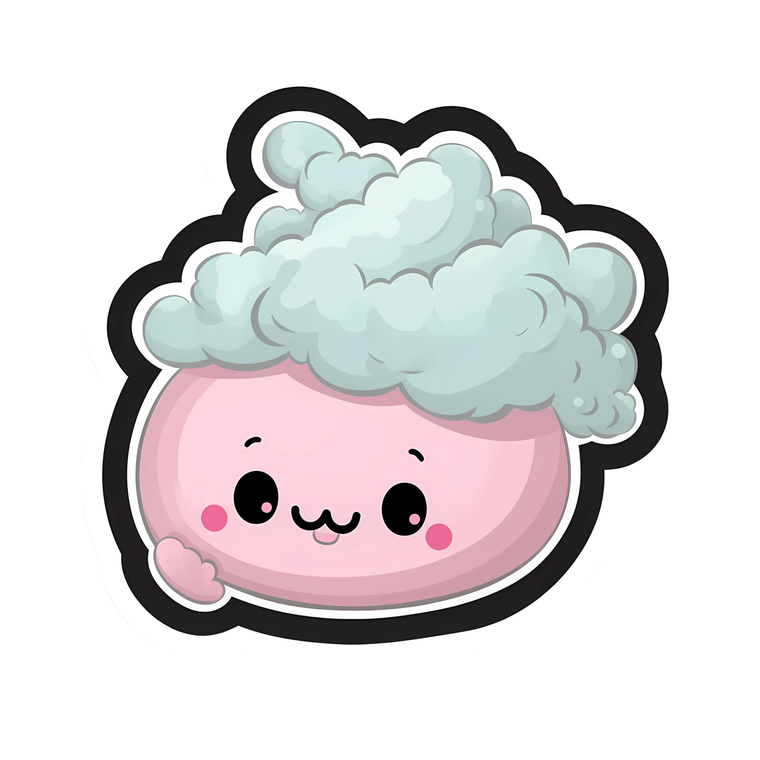 Kawaii cotton candy sticker isolated on transparent background #27634