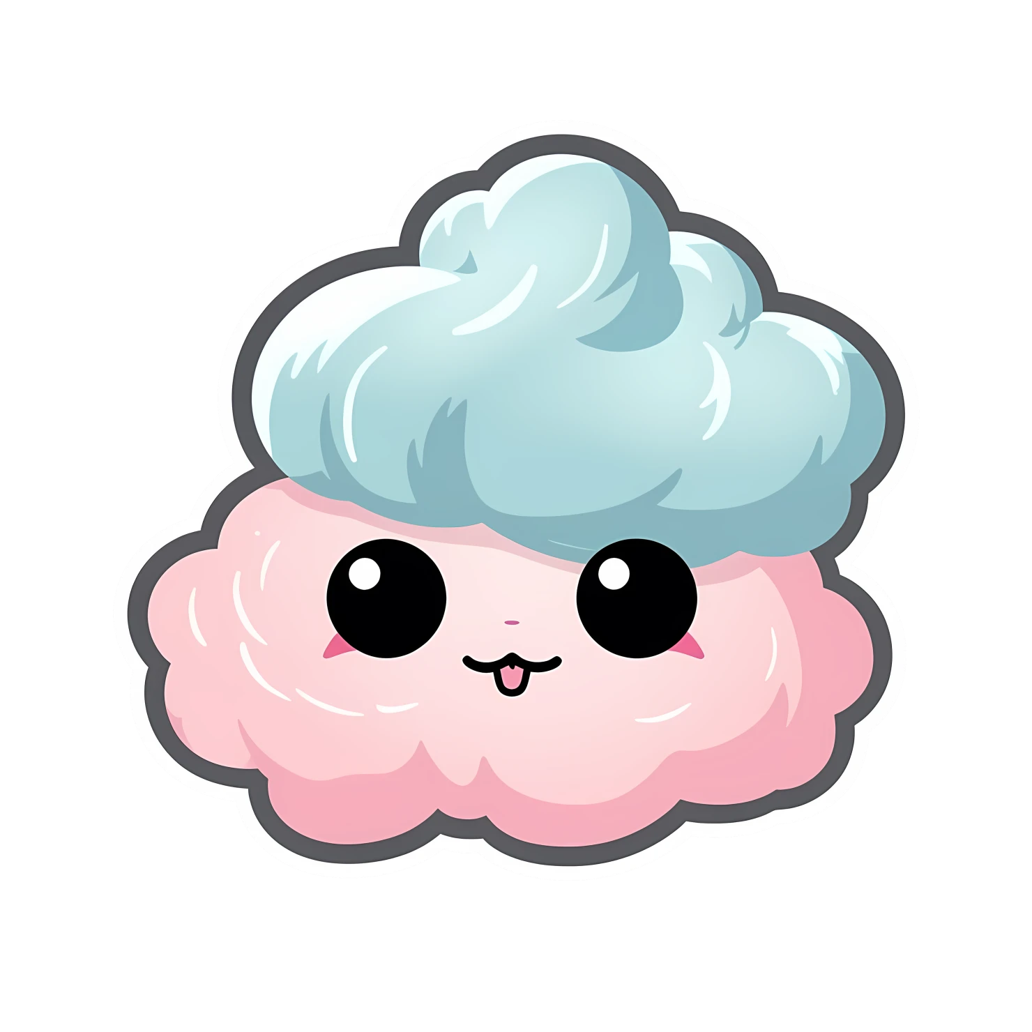 Kawaii cotton candy sticker isolated on transparent background #27635