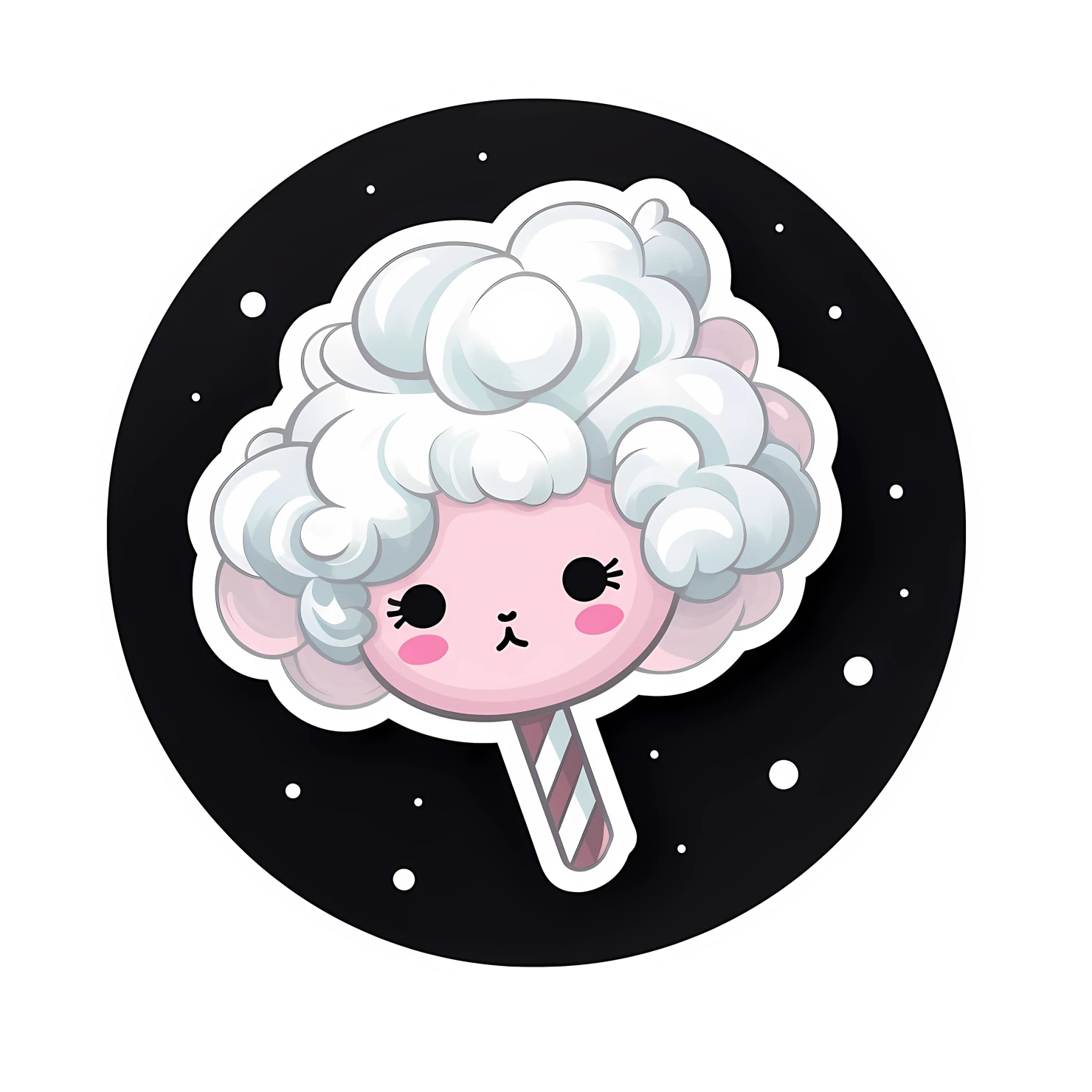 Kawaii cotton candy sticker isolated on transparent background #27636