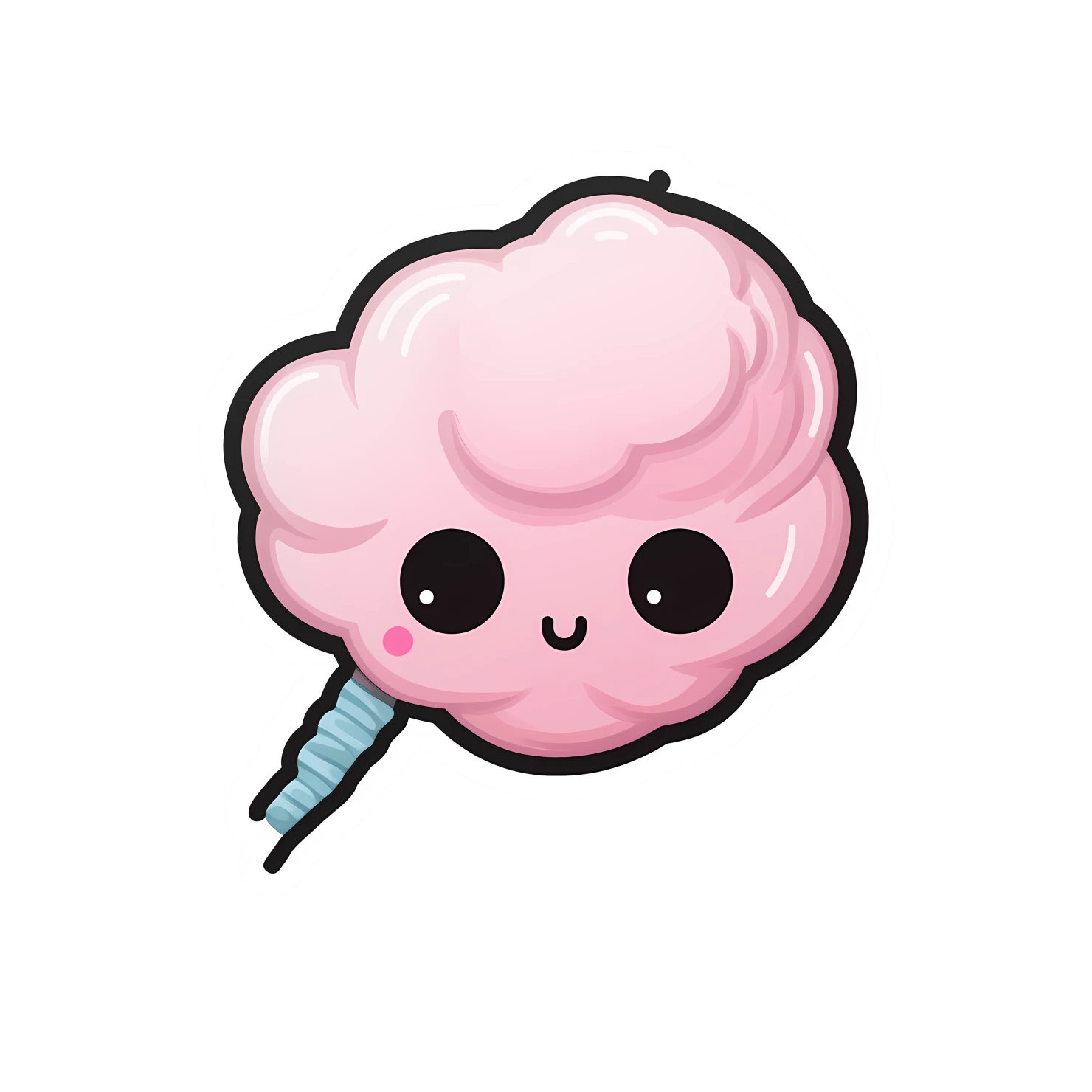 Kawaii cotton candy sticker isolated on transparent background #27637