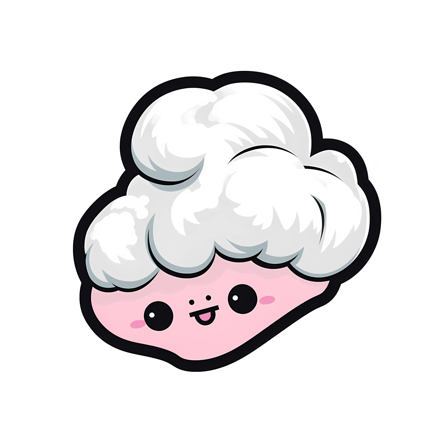 Kawaii cotton candy sticker isolated on transparent background #27638