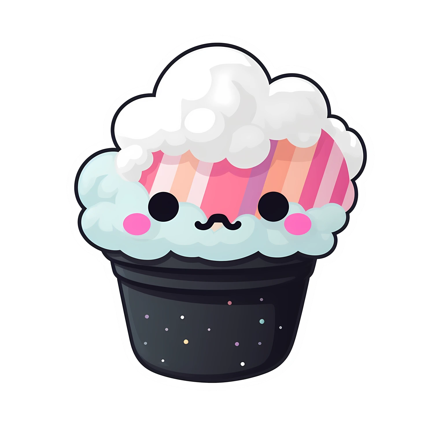 Kawaii cotton candy sticker isolated on transparent background #27641