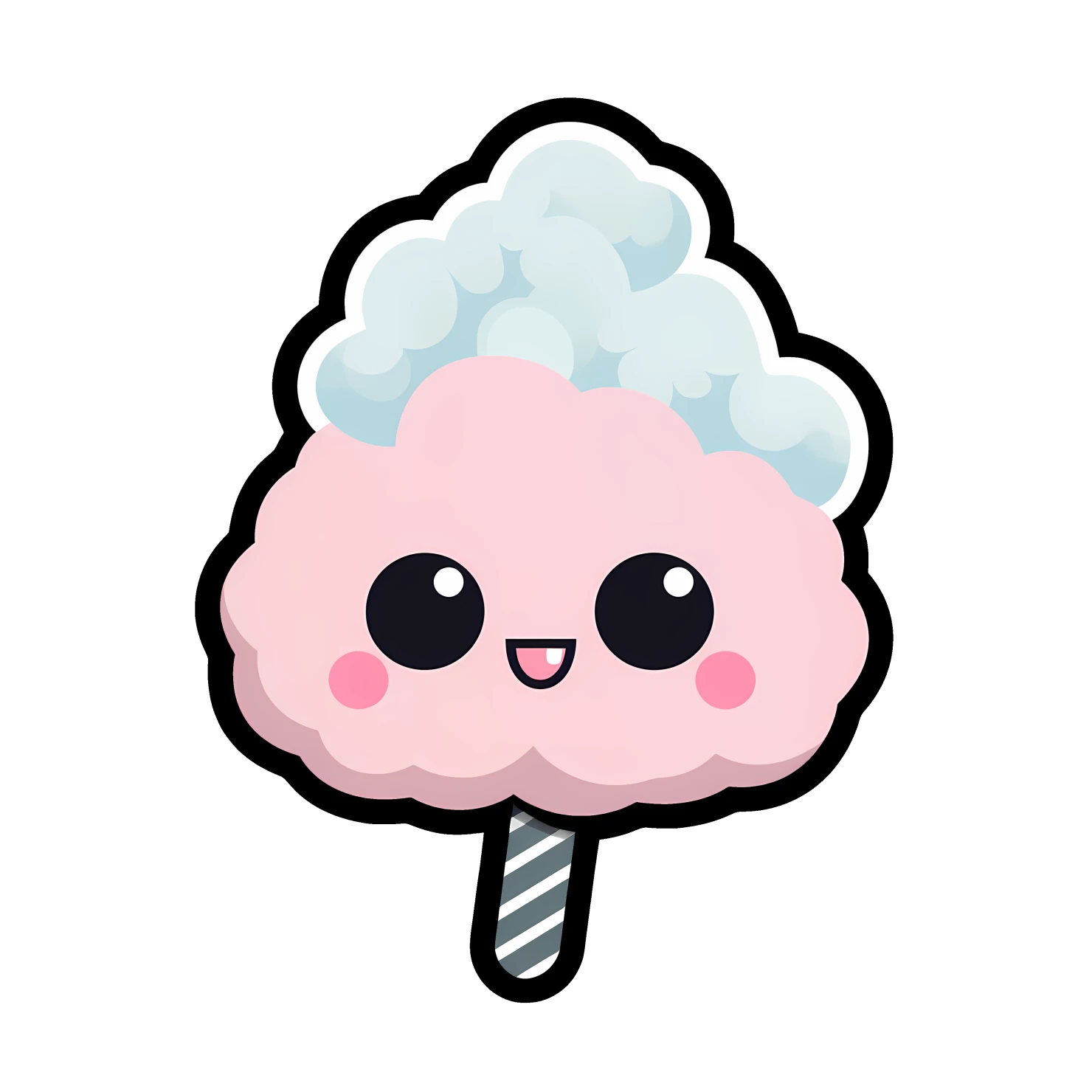 Kawaii cotton candy sticker isolated on transparent background #27645