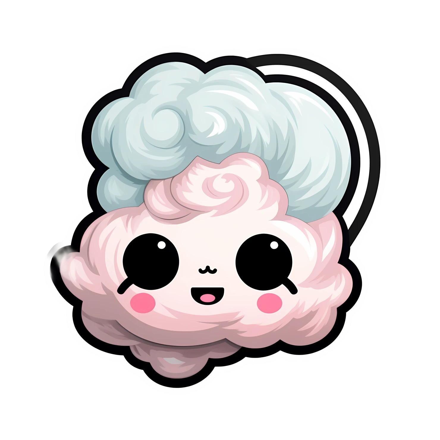 Kawaii cotton candy sticker isolated on transparent background #27647