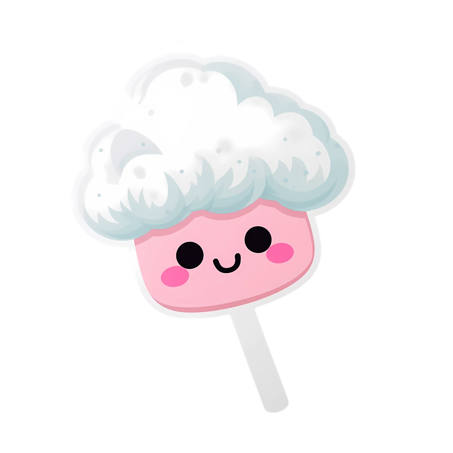 Kawaii cotton candy sticker isolated on transparent background #27648