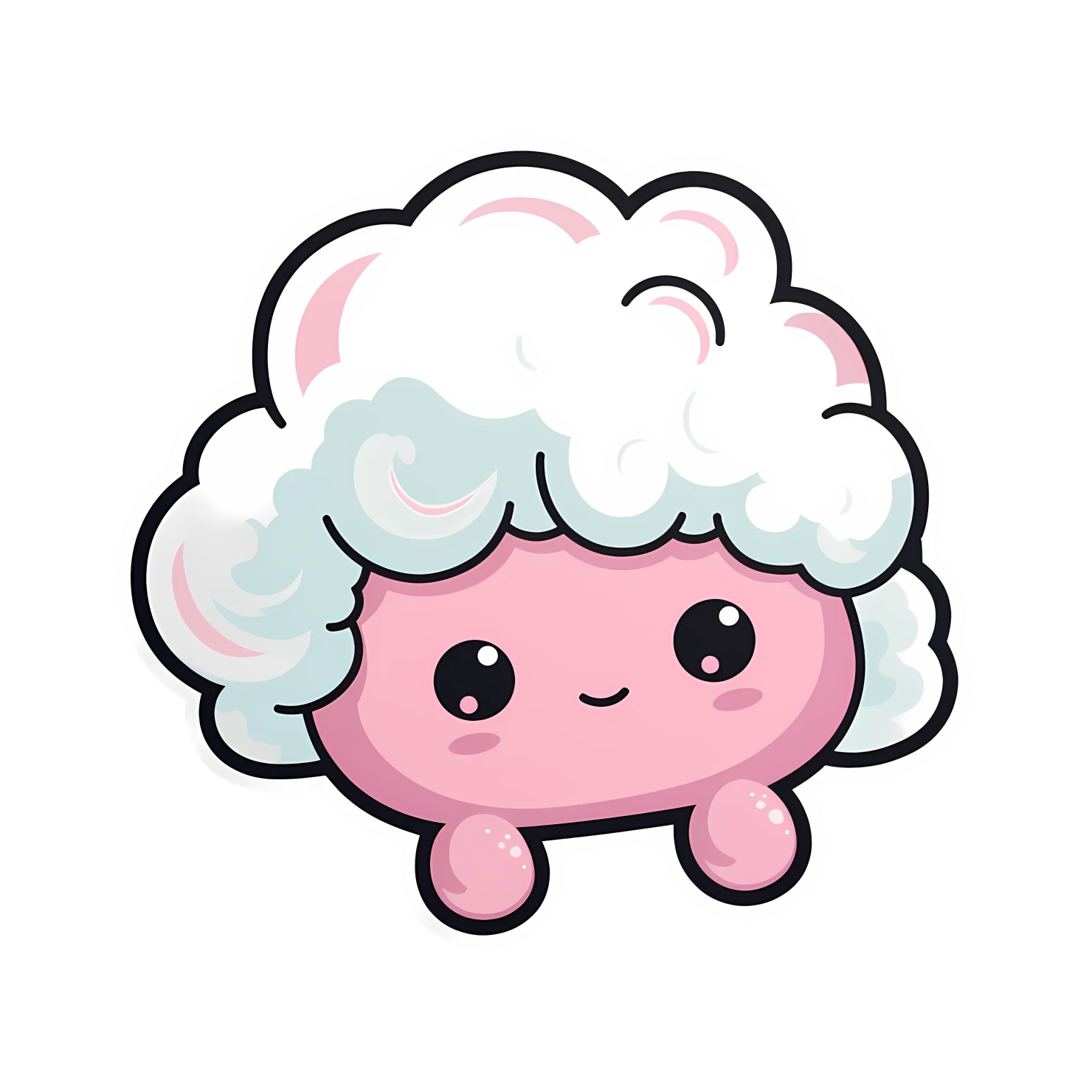 Kawaii cotton candy sticker isolated on transparent background #27649