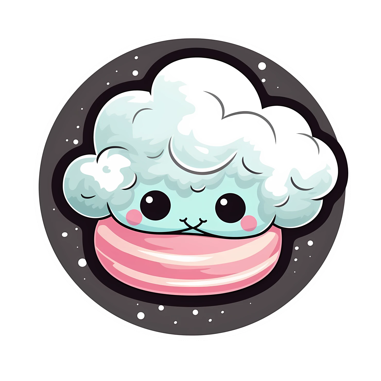Kawaii cotton candy sticker isolated on transparent background #27652